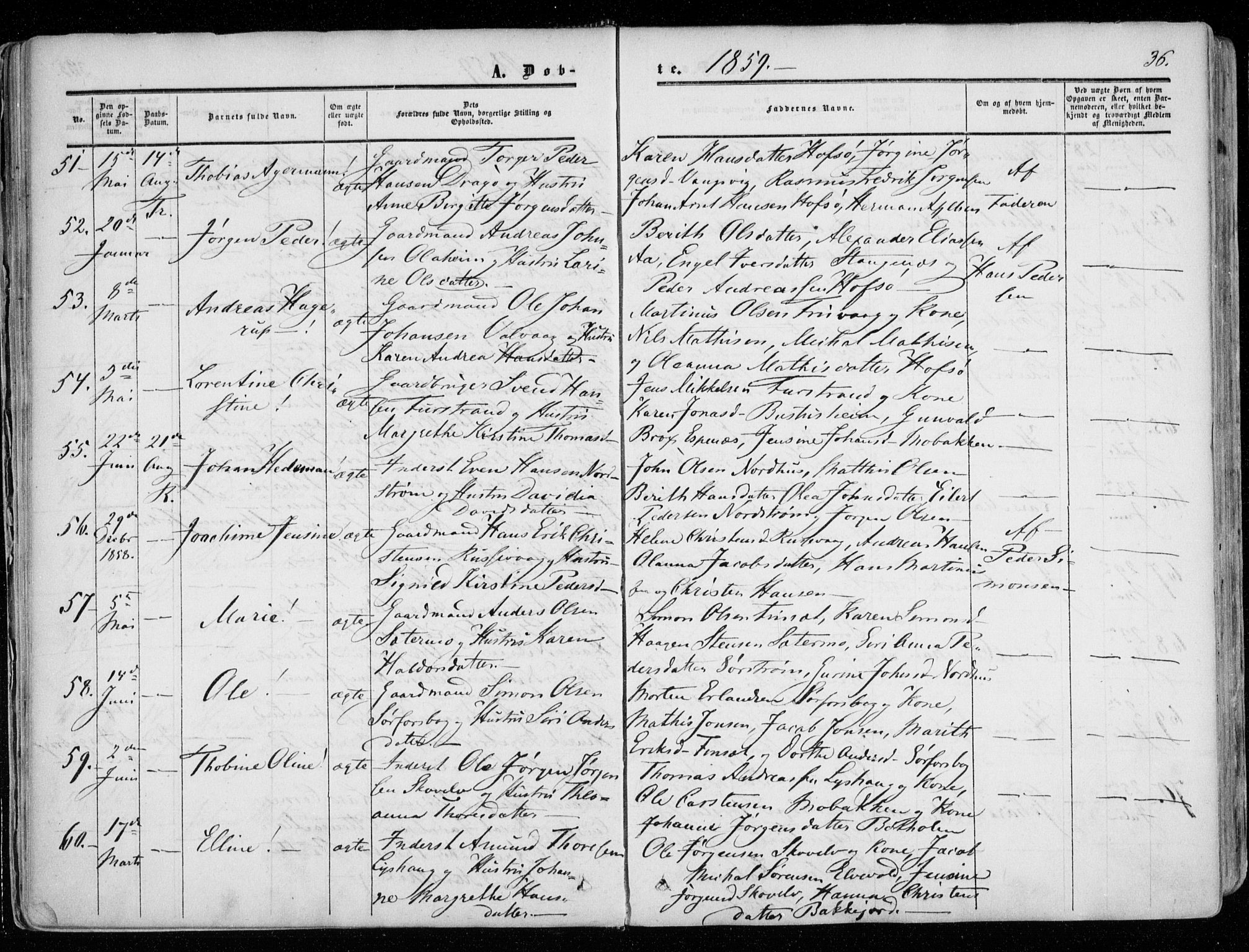 Tranøy sokneprestkontor, SATØ/S-1313/I/Ia/Iaa/L0007kirke: Parish register (official) no. 7, 1856-1866, p. 36
