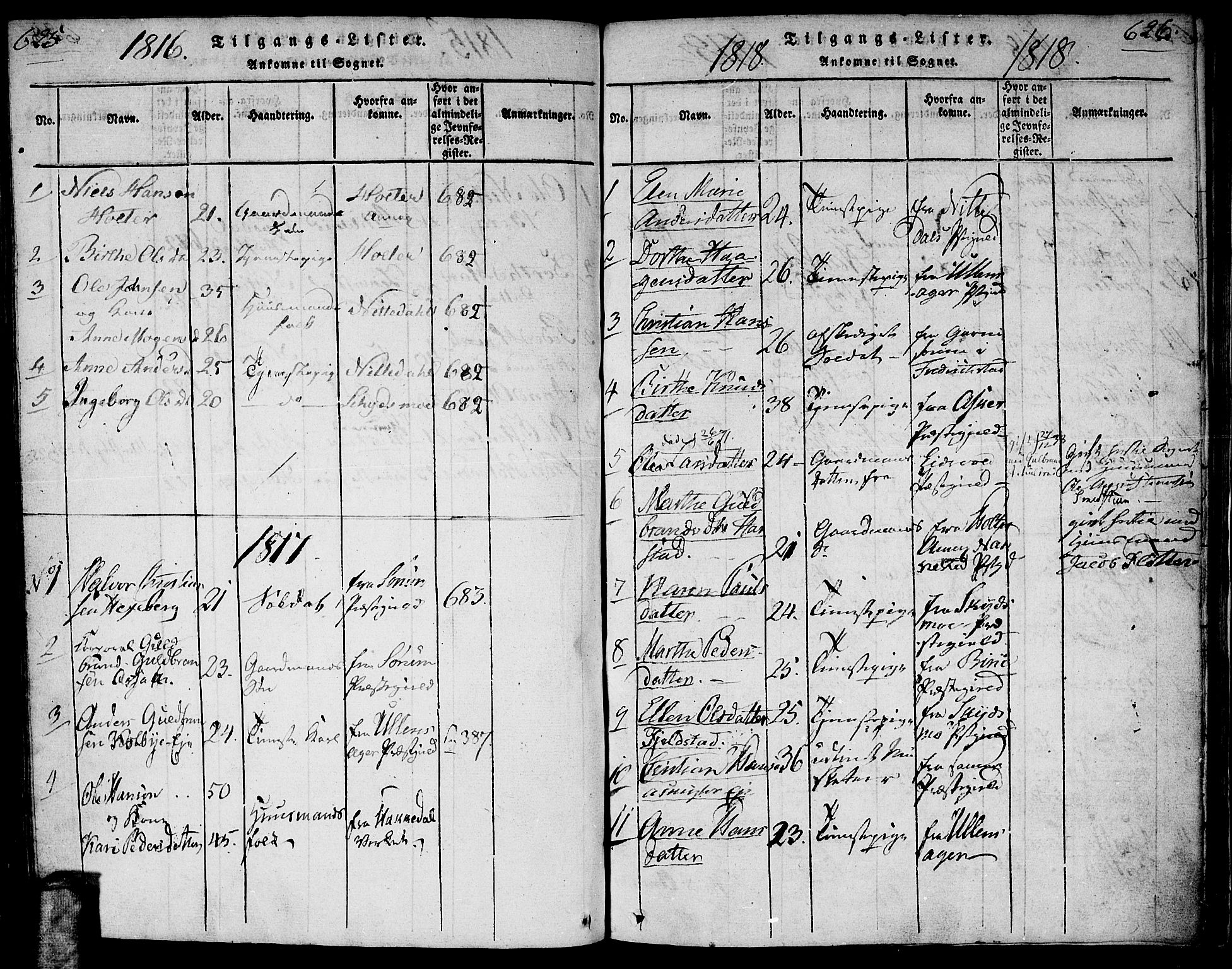 Gjerdrum prestekontor Kirkebøker, SAO/A-10412b/G/Ga/L0001: Parish register (copy) no. I 1, 1816-1837, p. 625-626