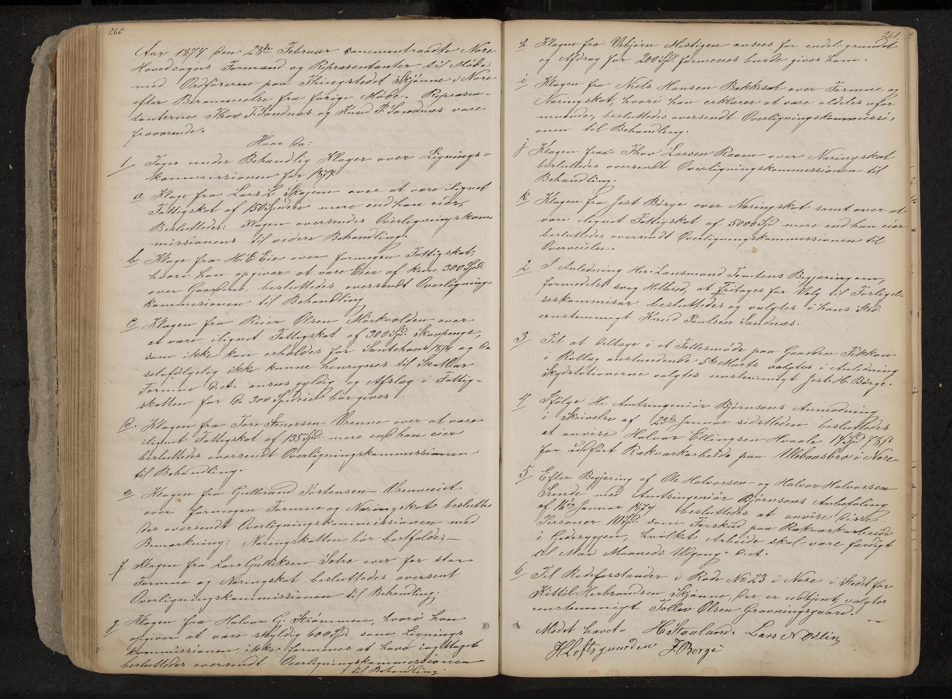 Nore og Uvdal formannskap, IKAK/0633021-1/A/L0001: Møtebok, 1859-1882, p. 260-261