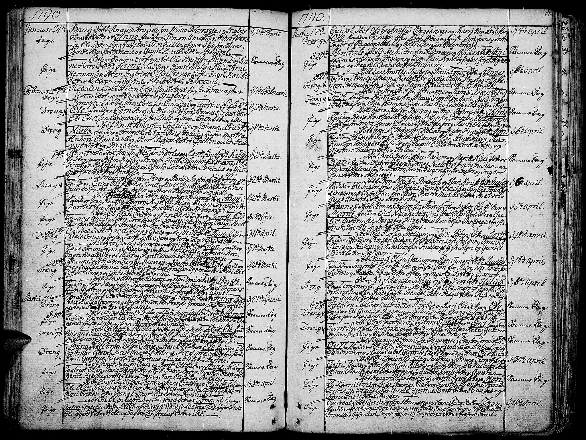 Aurdal prestekontor, SAH/PREST-126/H/Ha/Haa/L0006: Parish register (official) no. 6, 1781-1804, p. 51