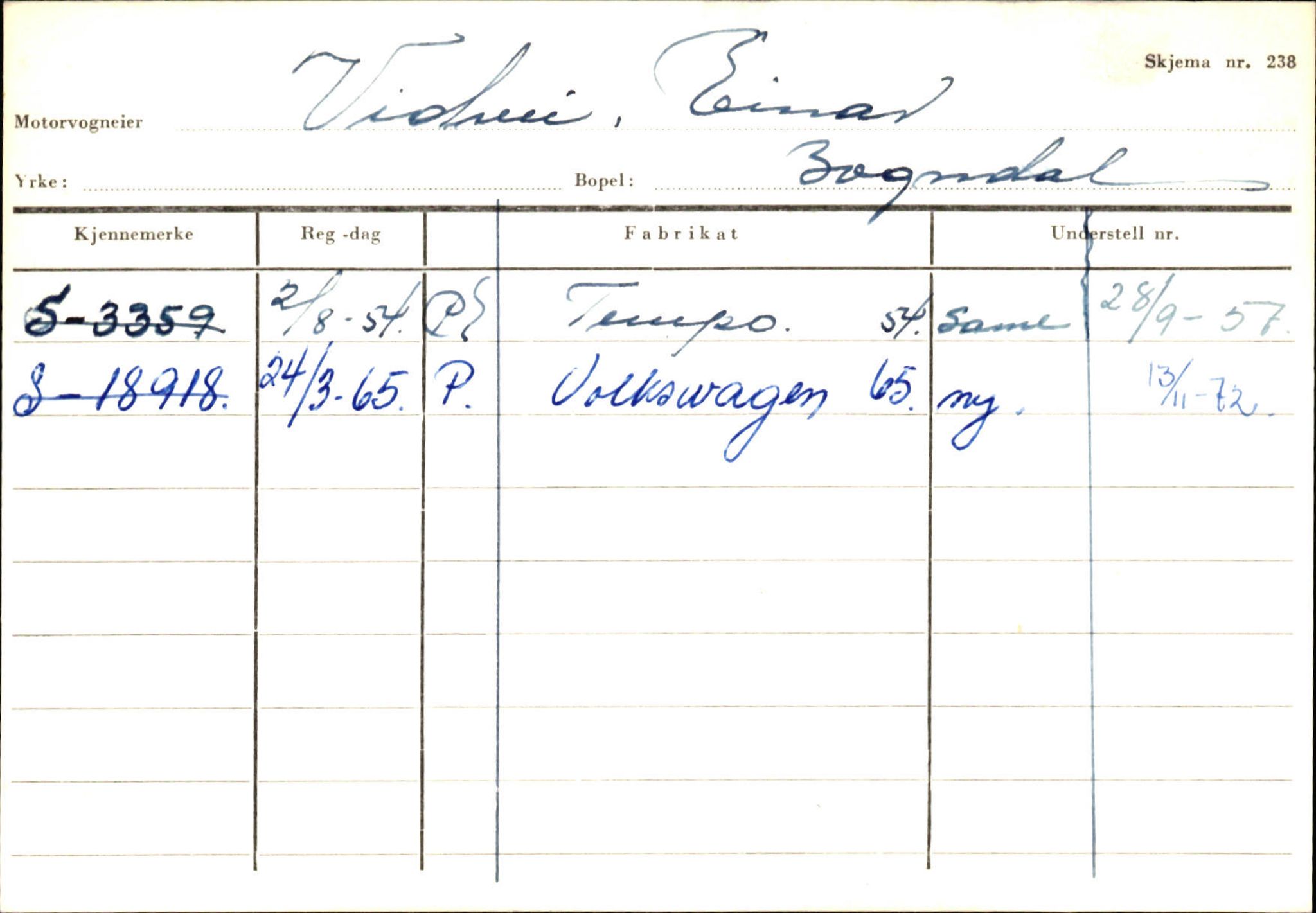 Statens vegvesen, Sogn og Fjordane vegkontor, AV/SAB-A-5301/4/F/L0125: Eigarregister Sogndal V-Å. Aurland A-Å. Fjaler A-N, 1945-1975, p. 82