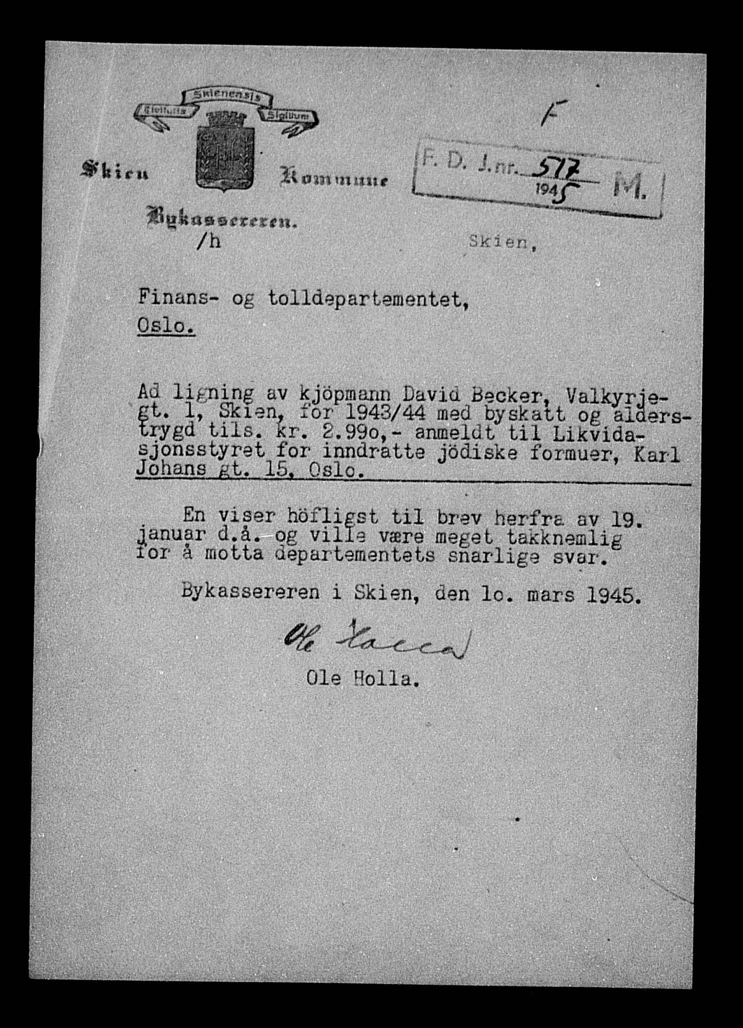 Justisdepartementet, Tilbakeføringskontoret for inndratte formuer, AV/RA-S-1564/H/Hc/Hcd/L0989: --, 1945-1947, p. 524