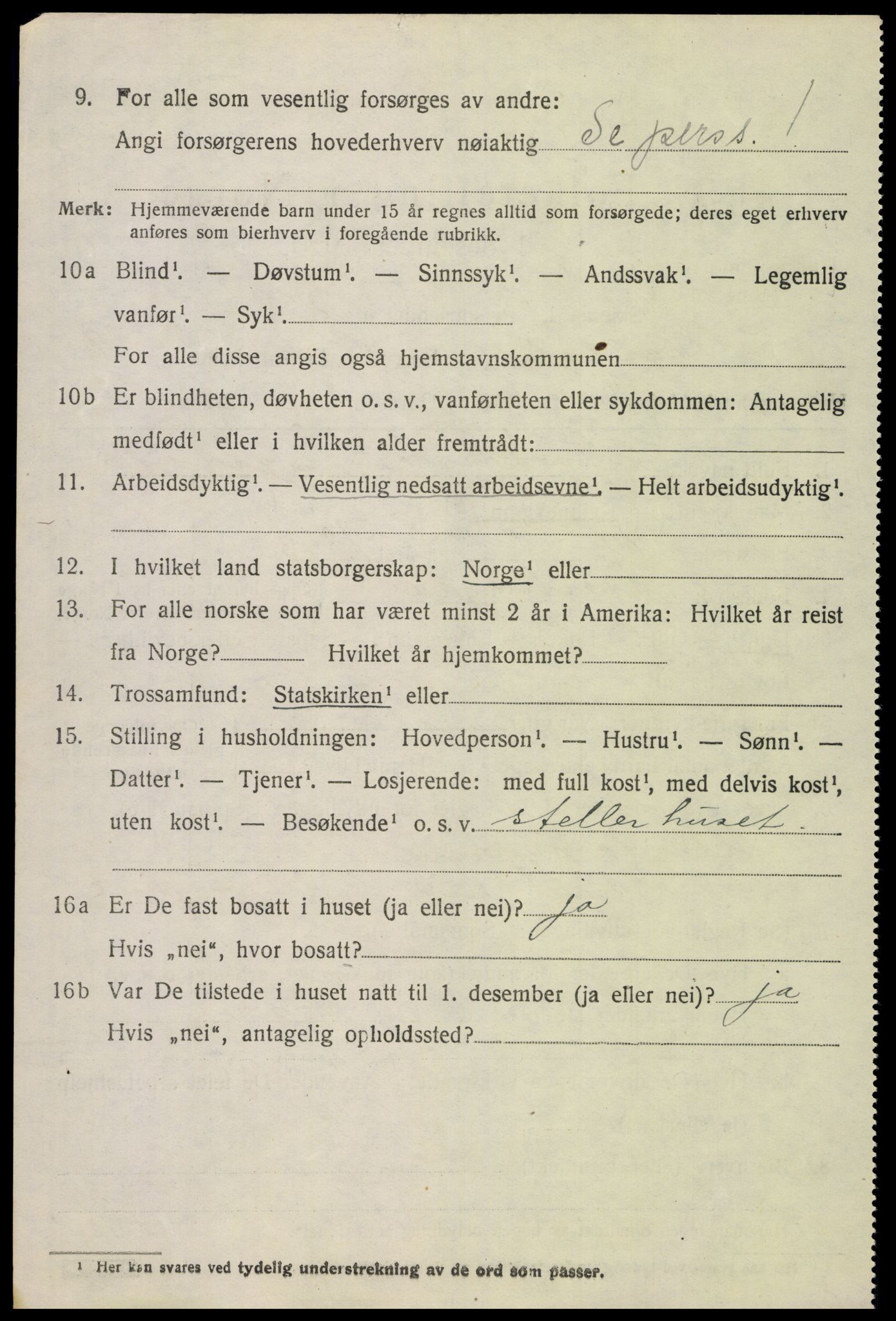 SAH, 1920 census for Vardal, 1920, p. 6466