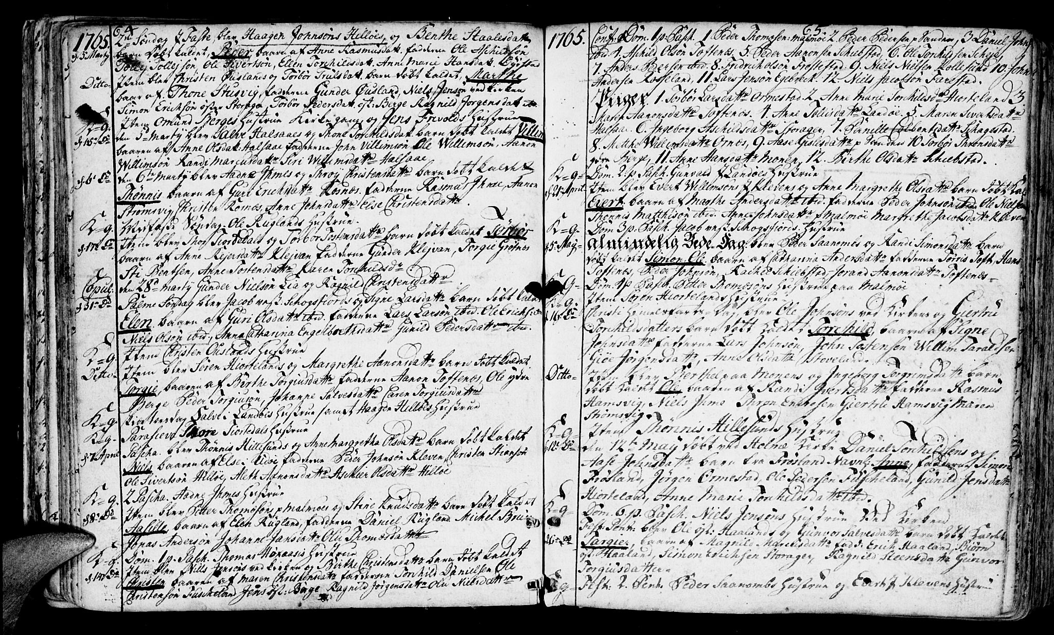 Mandal sokneprestkontor, AV/SAK-1111-0030/F/Fa/Faa/L0003: Parish register (official) no. A 3, 1748-1794, p. 64-65