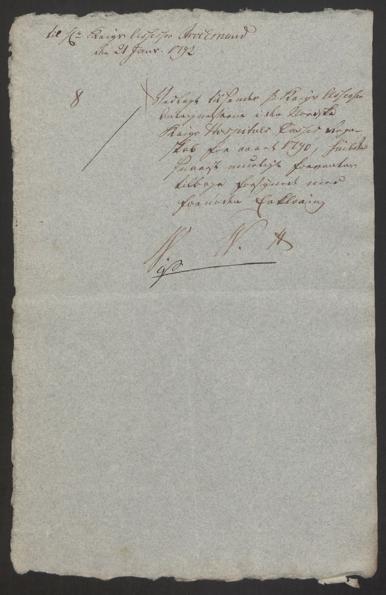 Forsvaret, Den norske kvesthuskasse/krigshospitalkasse, AV/RA-RAFA-1887/F/Fa/L0008: Konsepter, 1790-1793, p. 731