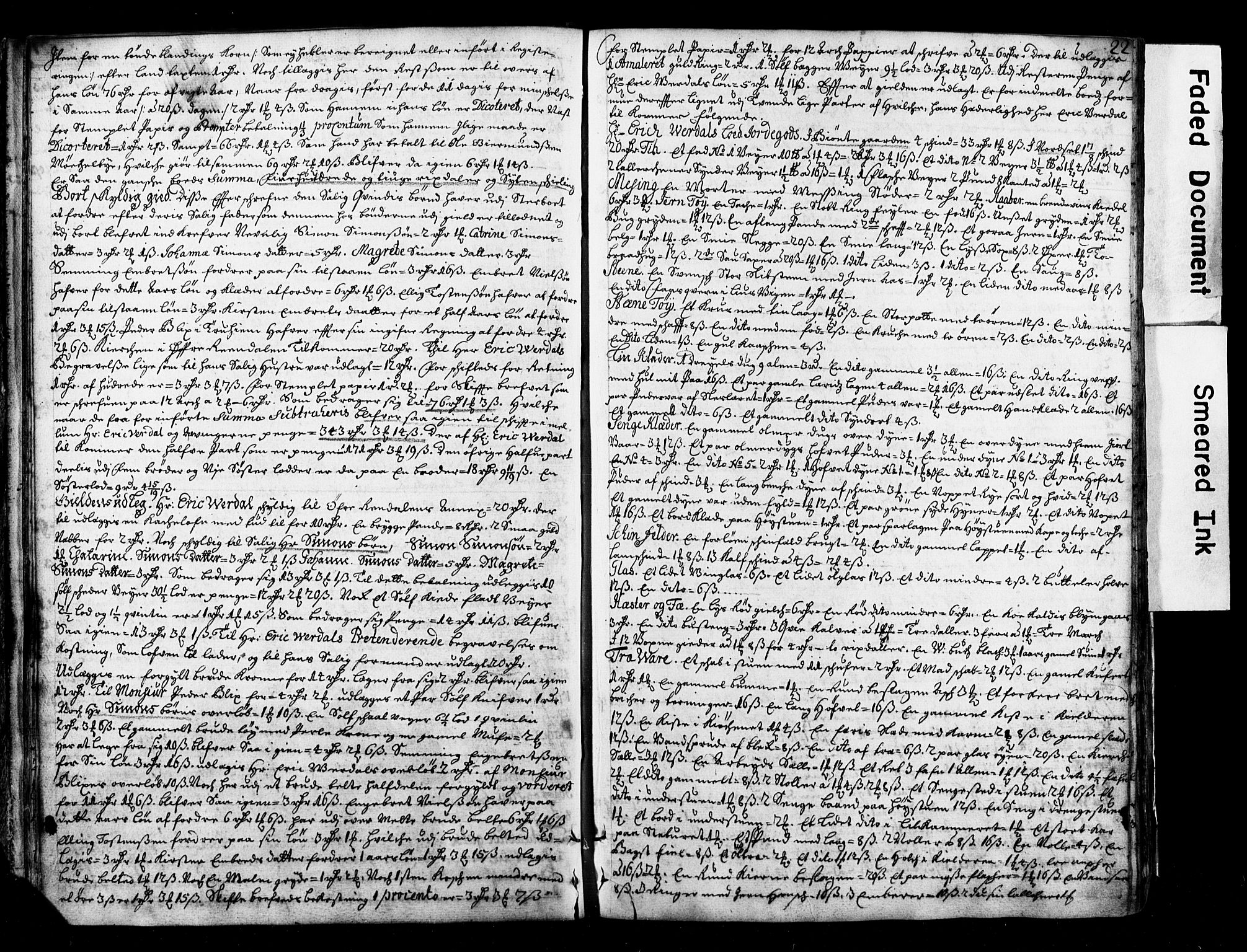 Østerdalens prosti, AV/SAH-PROST-028/G/Ga/L0001: Skifteprotokoll, geistlige skifter, 1696-1779, p. 21b-22a
