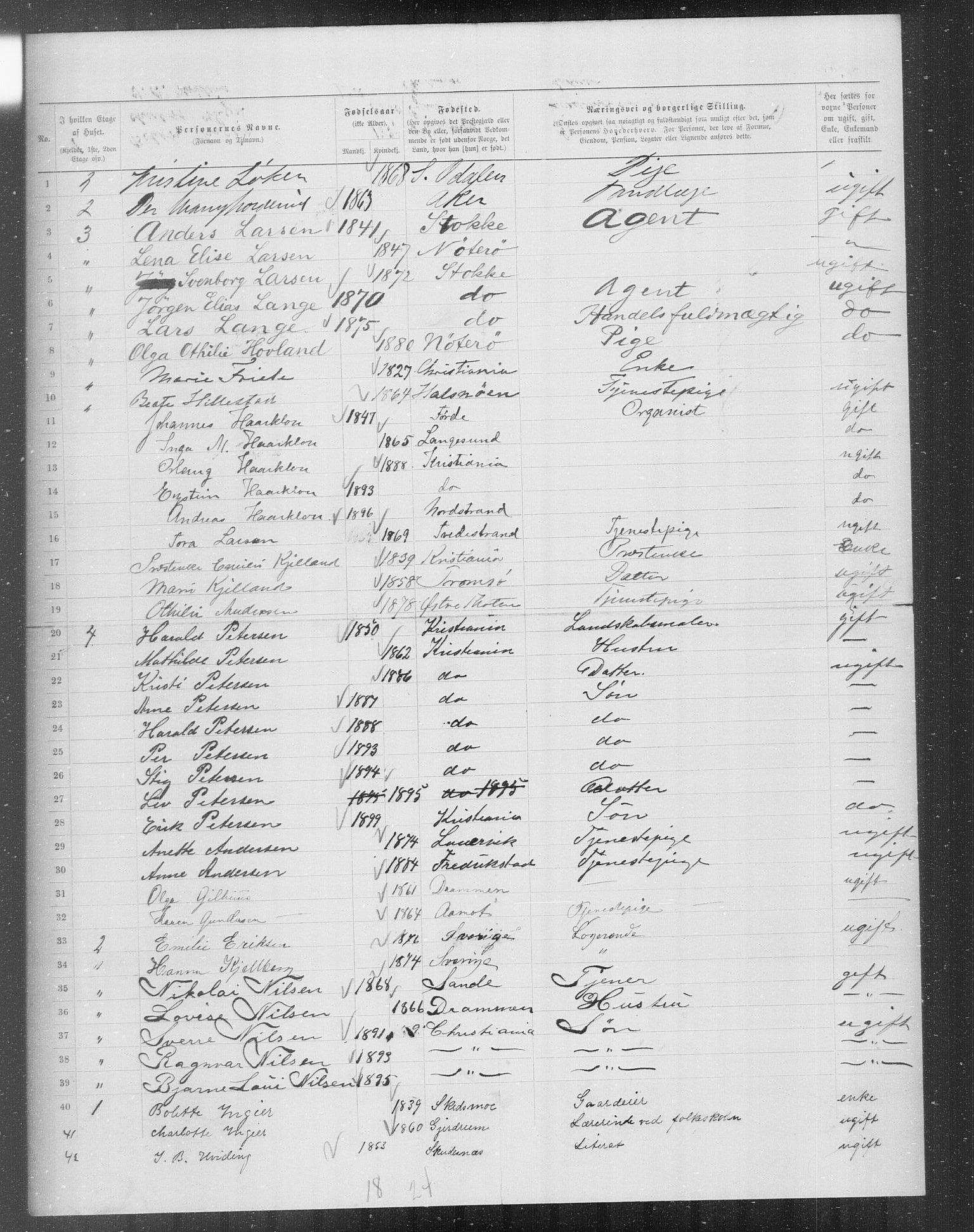 OBA, Municipal Census 1899 for Kristiania, 1899, p. 7582