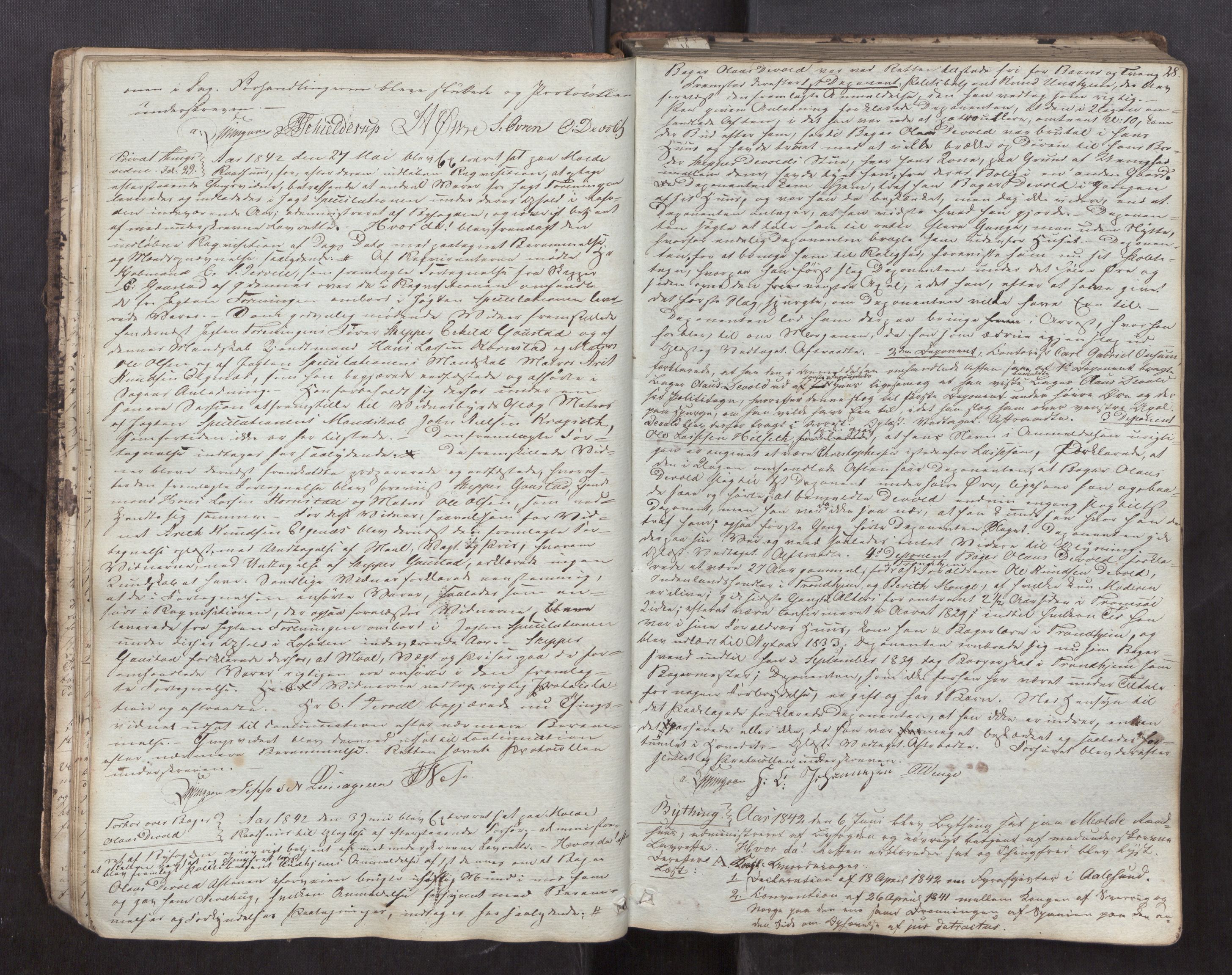 Molde byfogd, AV/SAT-A-0025/1/1A/L0004: Justisprotokoll, 1841-1846, p. 27b-28a