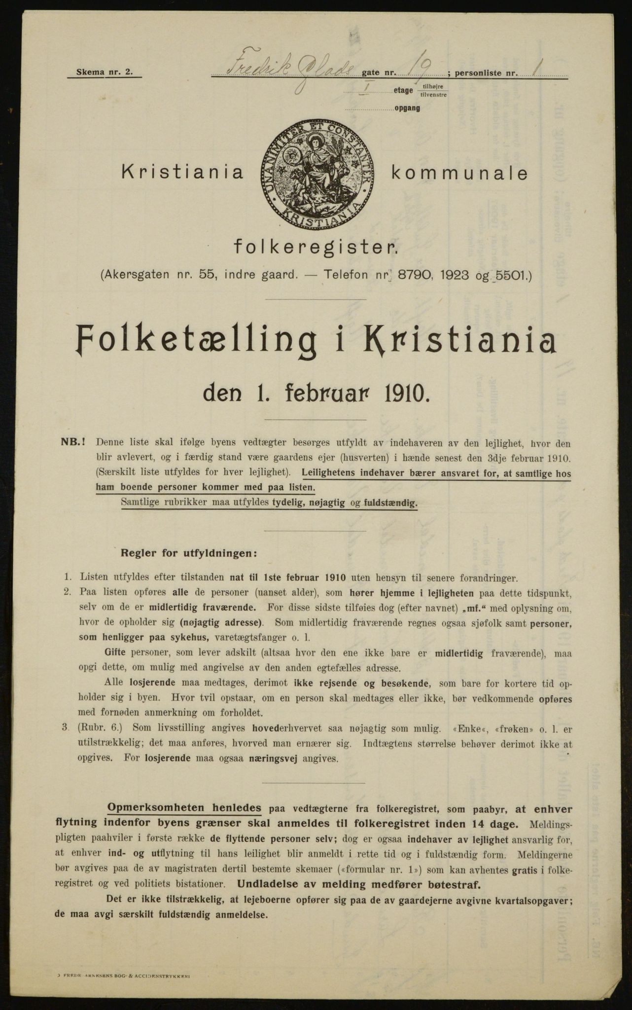 OBA, Municipal Census 1910 for Kristiania, 1910, p. 25030