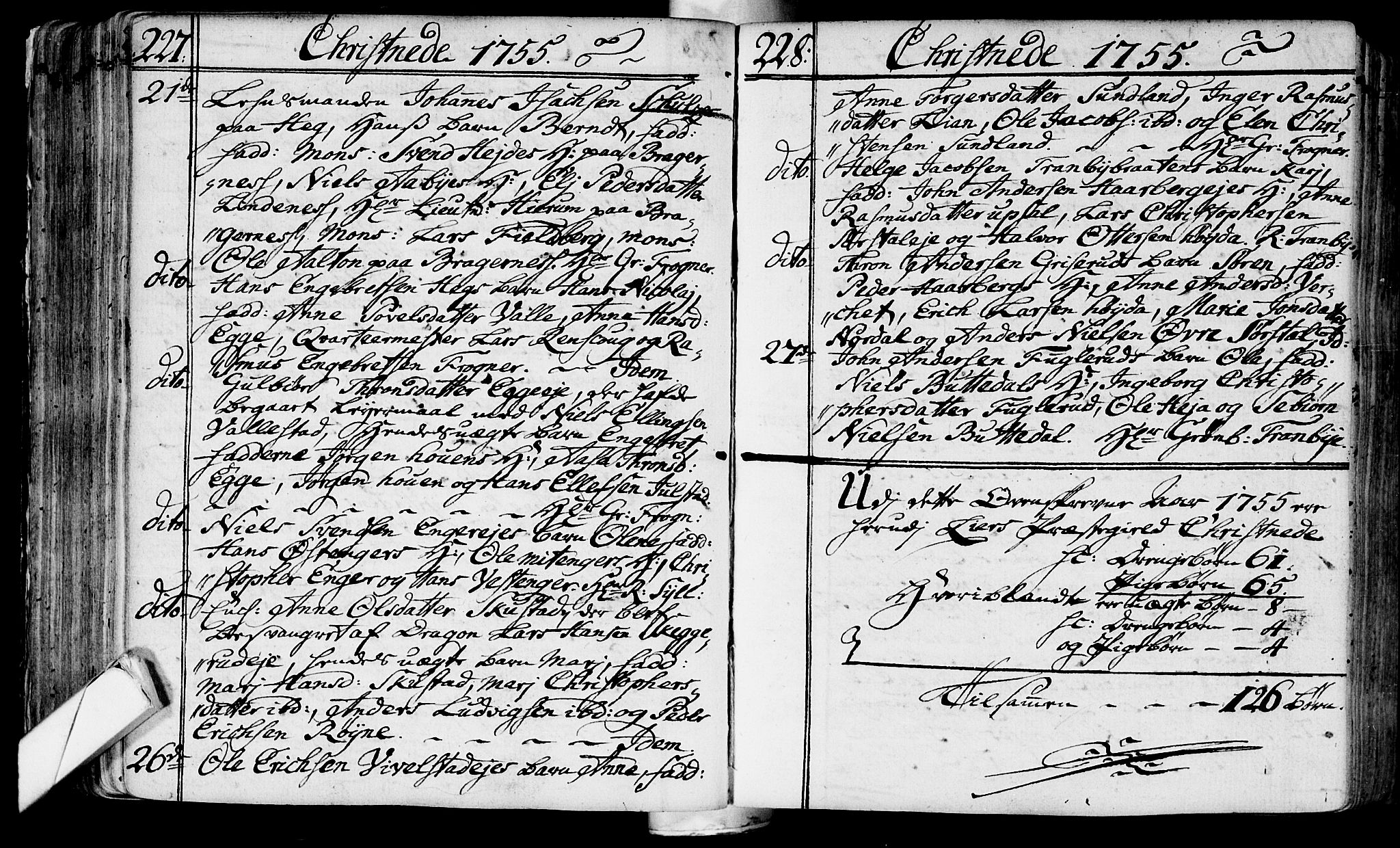 Lier kirkebøker, AV/SAKO-A-230/F/Fa/L0004: Parish register (official) no. I 4, 1749-1764, p. 227-228