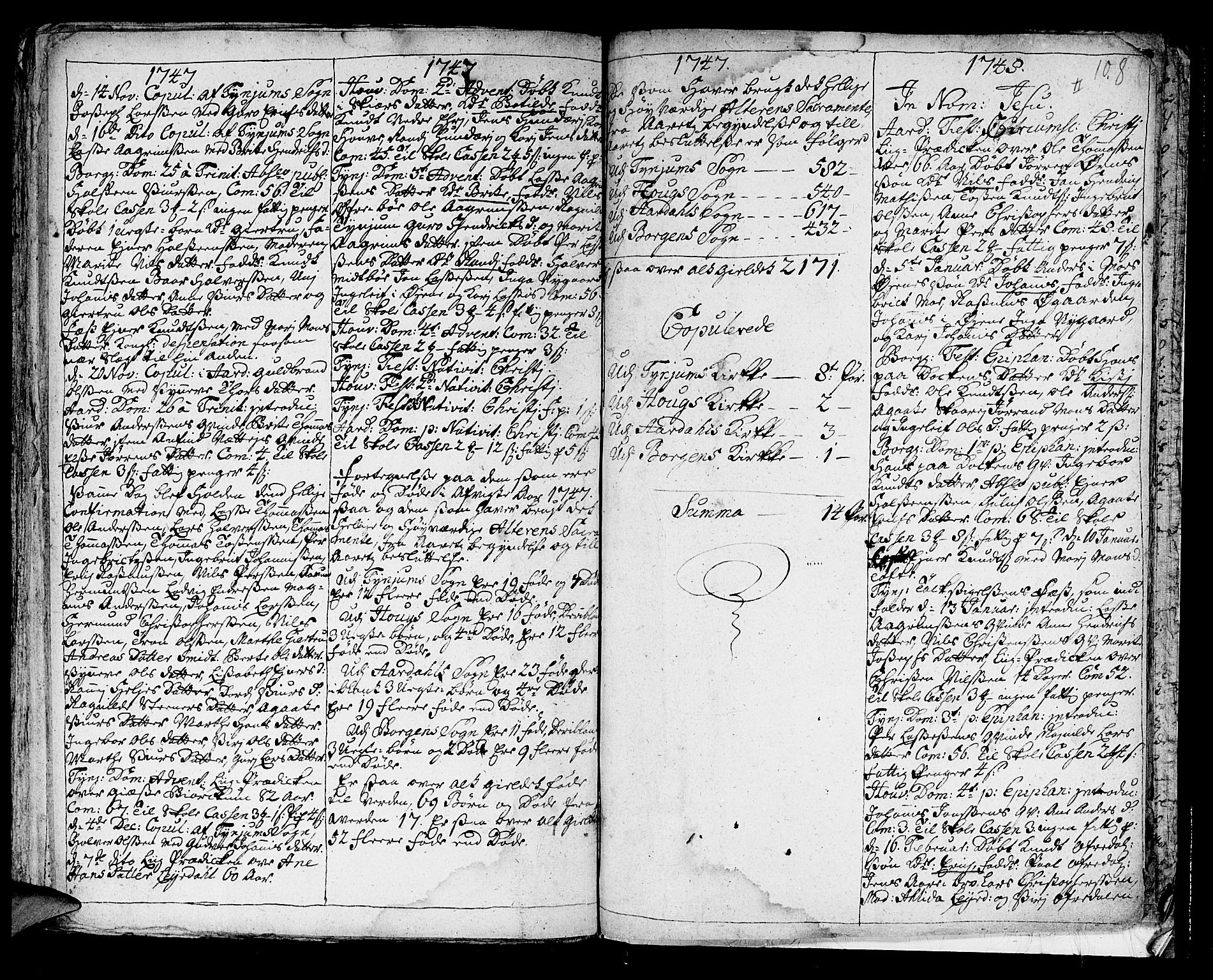 Lærdal sokneprestembete, SAB/A-81201: Parish register (official) no. A 1, 1711-1752, p. 108