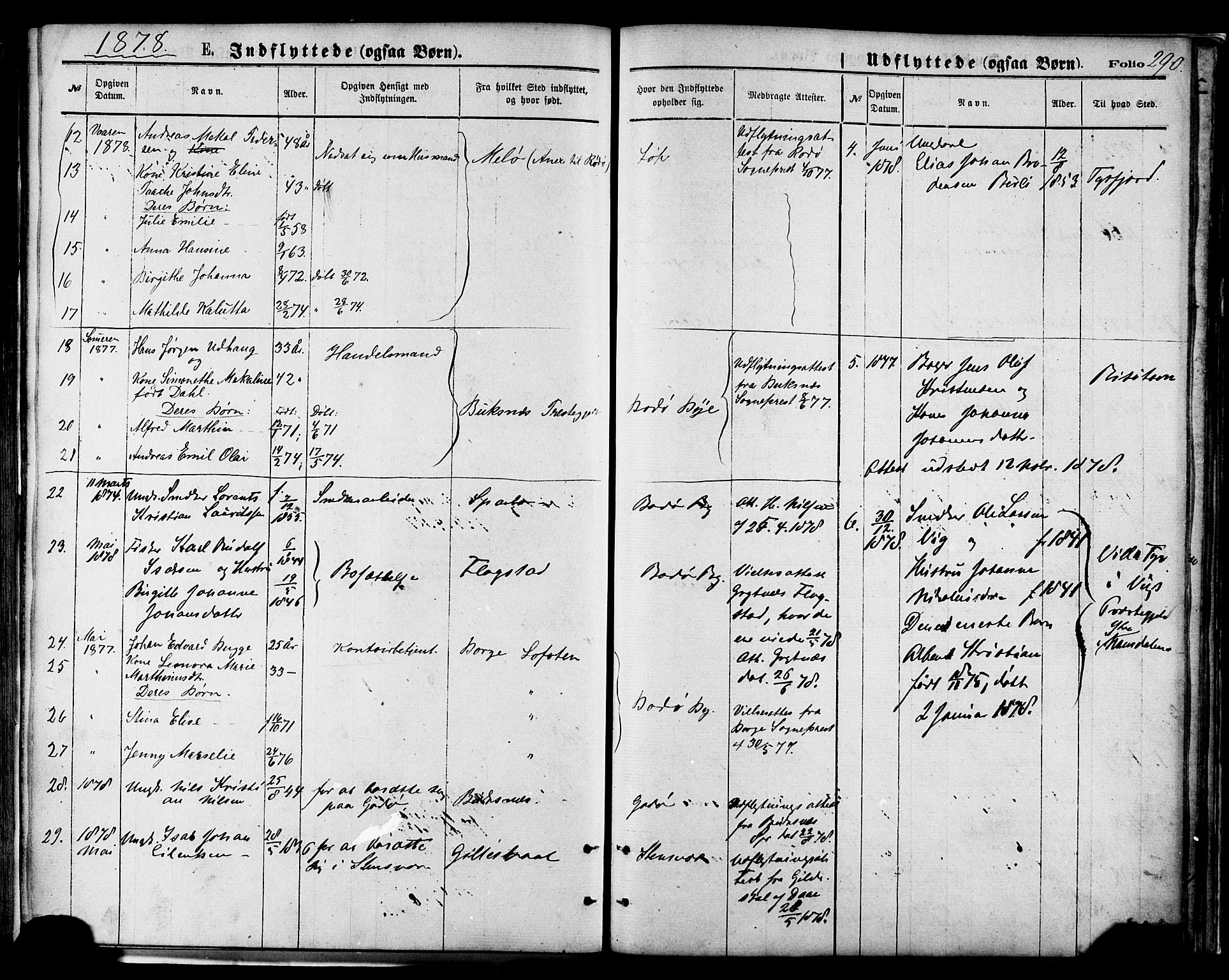 Ministerialprotokoller, klokkerbøker og fødselsregistre - Nordland, SAT/A-1459/801/L0009: Parish register (official) no. 801A09, 1876-1883, p. 290