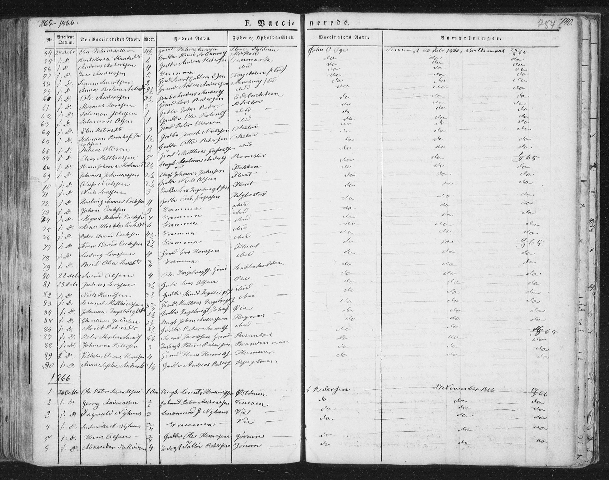 Ministerialprotokoller, klokkerbøker og fødselsregistre - Nord-Trøndelag, SAT/A-1458/758/L0513: Parish register (official) no. 758A02 /1, 1839-1868, p. 284