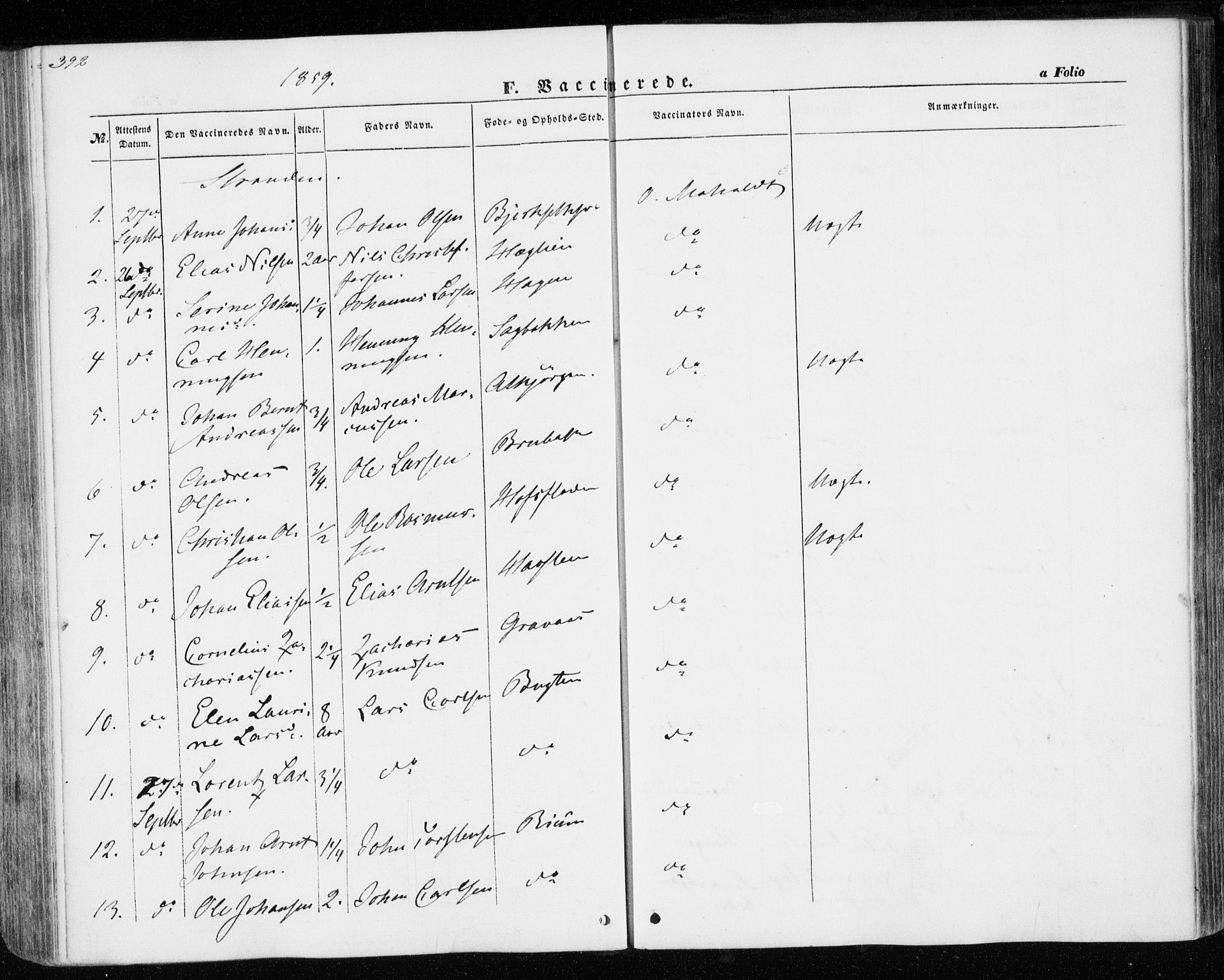 Ministerialprotokoller, klokkerbøker og fødselsregistre - Nord-Trøndelag, AV/SAT-A-1458/701/L0008: Parish register (official) no. 701A08 /1, 1854-1863, p. 392