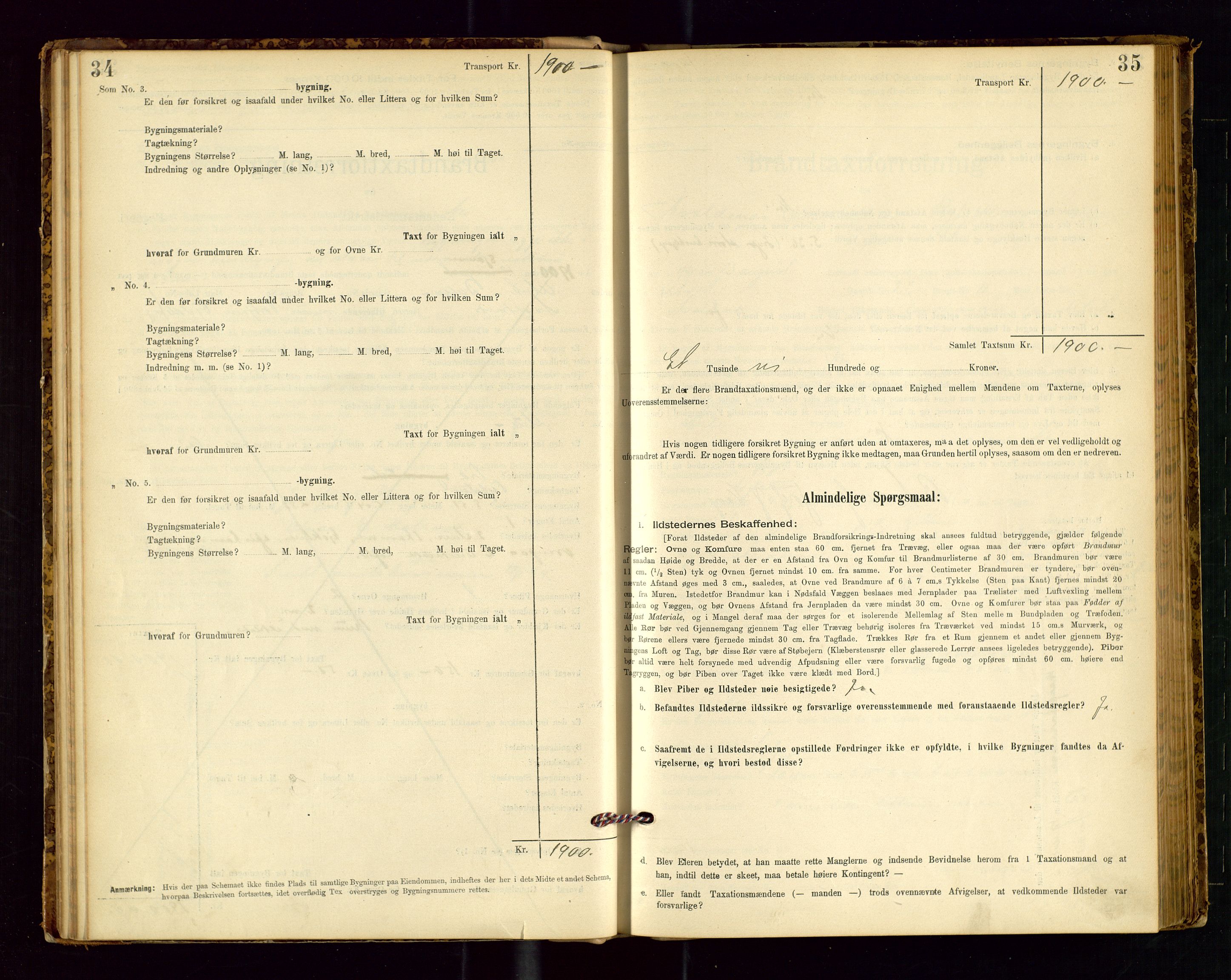 Avaldsnes lensmannskontor, SAST/A-100286/Gob/L0001: "Brandtaxationsprotokol for Avaldsnes Lensmandsdistrikt Ryfylke Fogderi", 1894-1925, p. 34-35