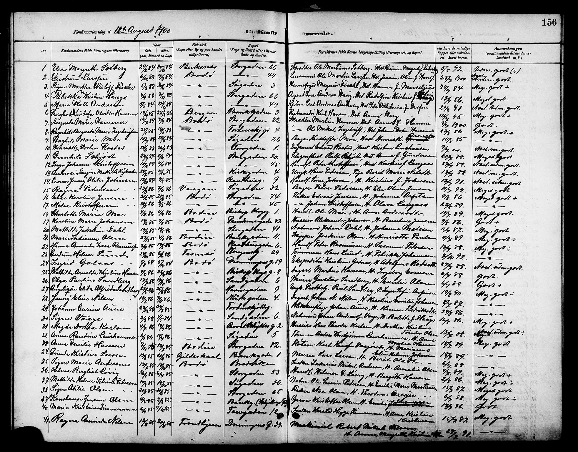 Ministerialprotokoller, klokkerbøker og fødselsregistre - Nordland, SAT/A-1459/801/L0033: Parish register (copy) no. 801C08, 1898-1910, p. 156