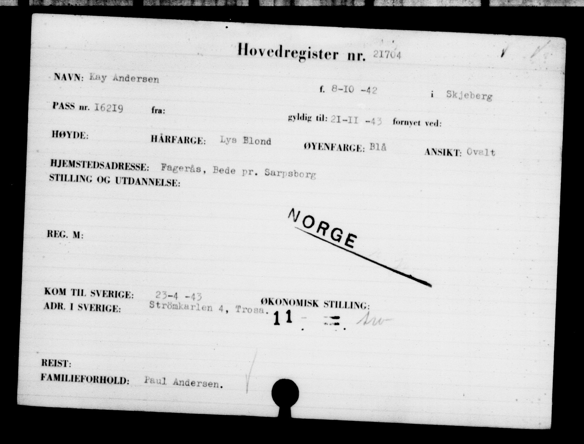 Den Kgl. Norske Legasjons Flyktningskontor, RA/S-6753/V/Va/L0009: Kjesäterkartoteket.  Flyktningenr. 18502-22048, 1940-1945, p. 2729