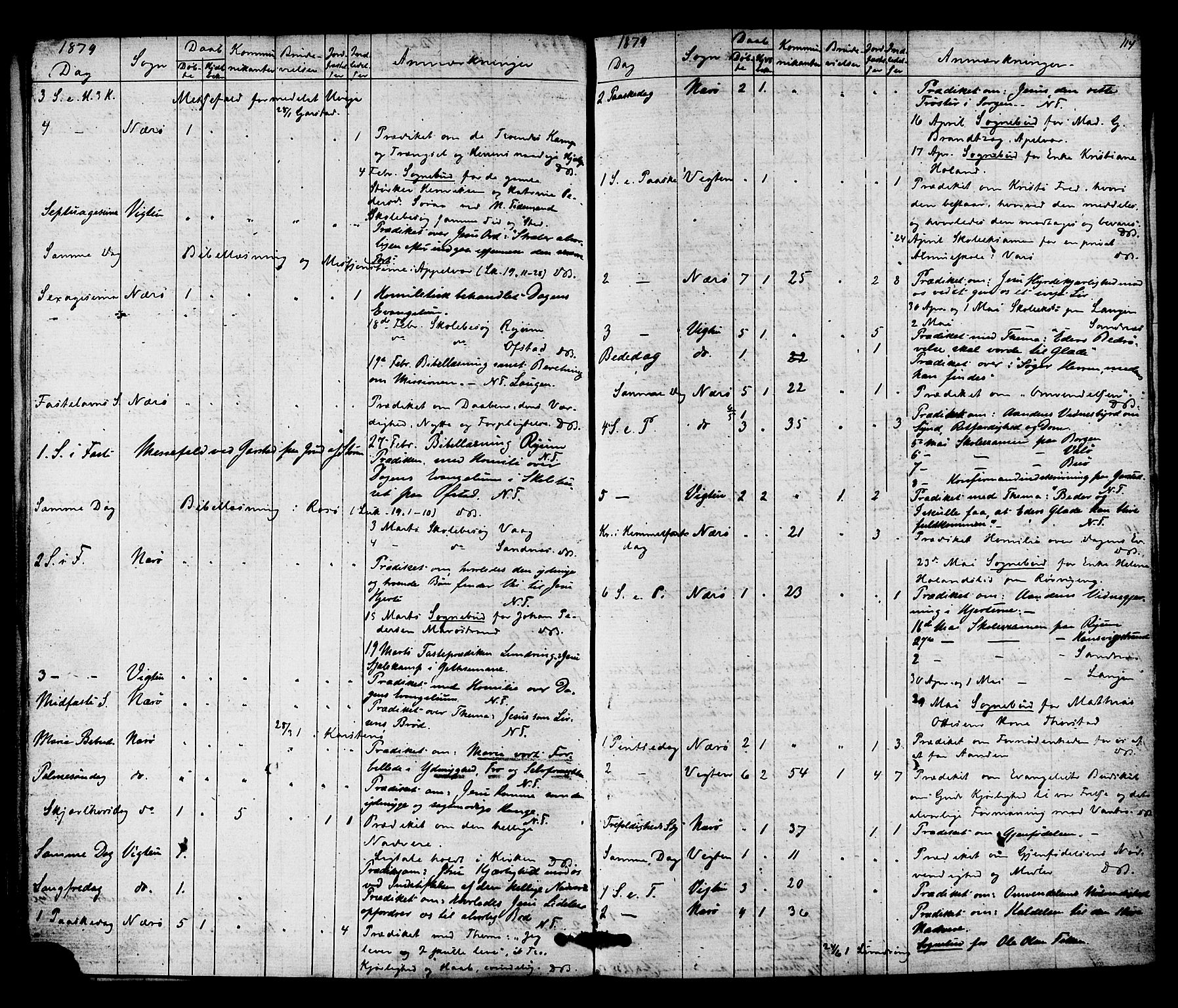 Ministerialprotokoller, klokkerbøker og fødselsregistre - Nord-Trøndelag, AV/SAT-A-1458/784/L0671: Parish register (official) no. 784A06, 1876-1879, p. 114