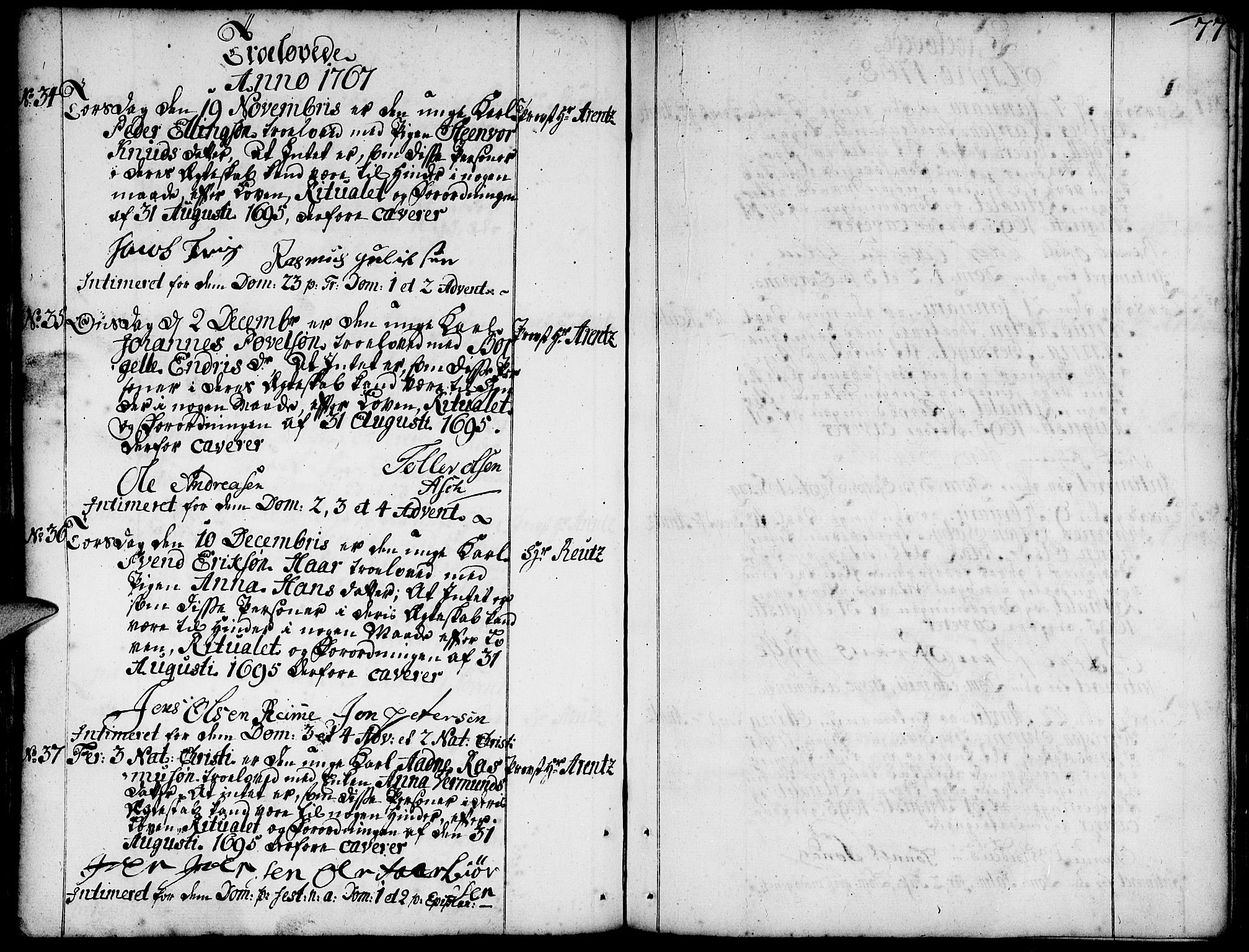 Domkirken sokneprestkontor, AV/SAST-A-101812/001/30/30BA/L0004: Parish register (official) no. A 4, 1744-1782, p. 77