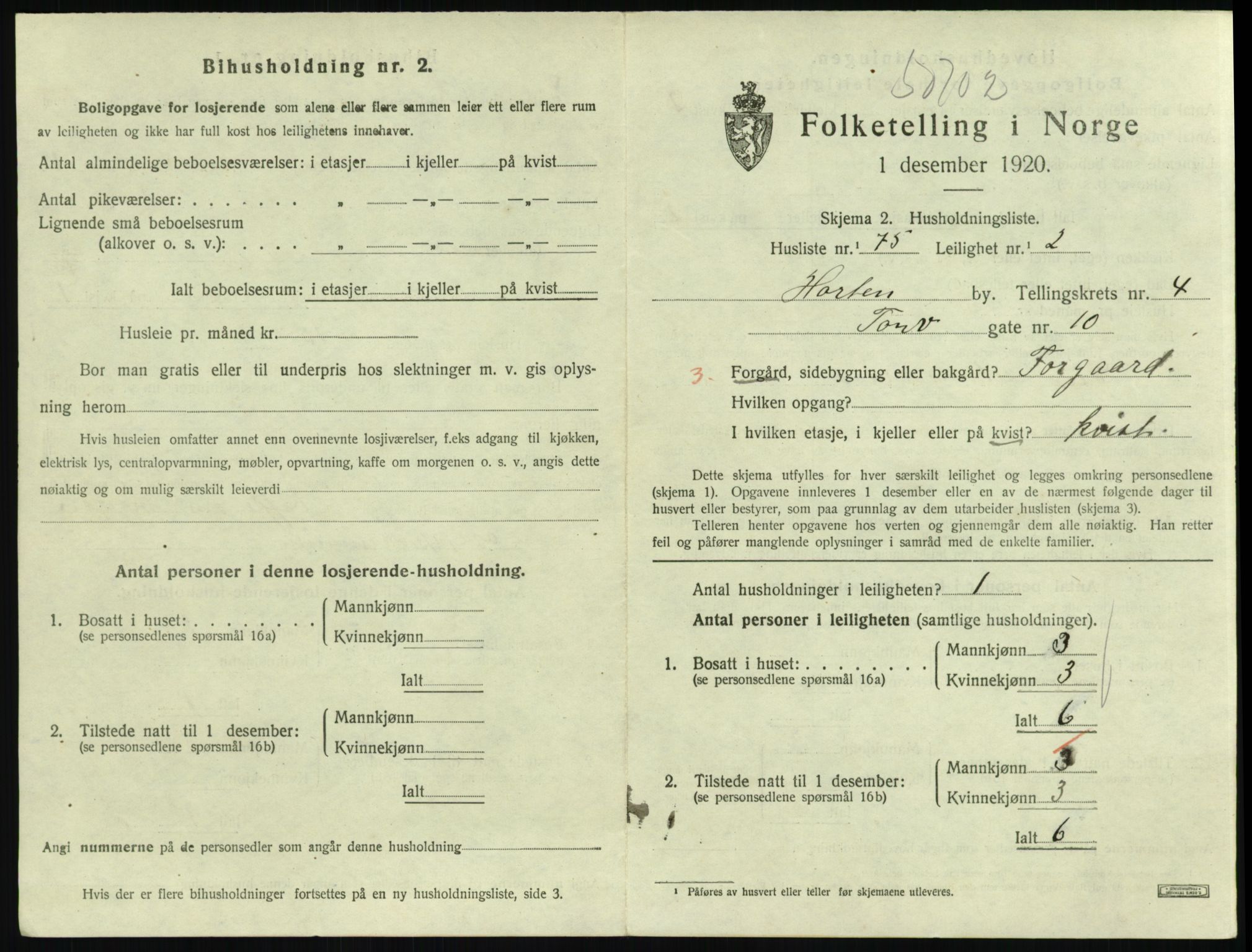 SAKO, 1920 census for Horten, 1920, p. 5171