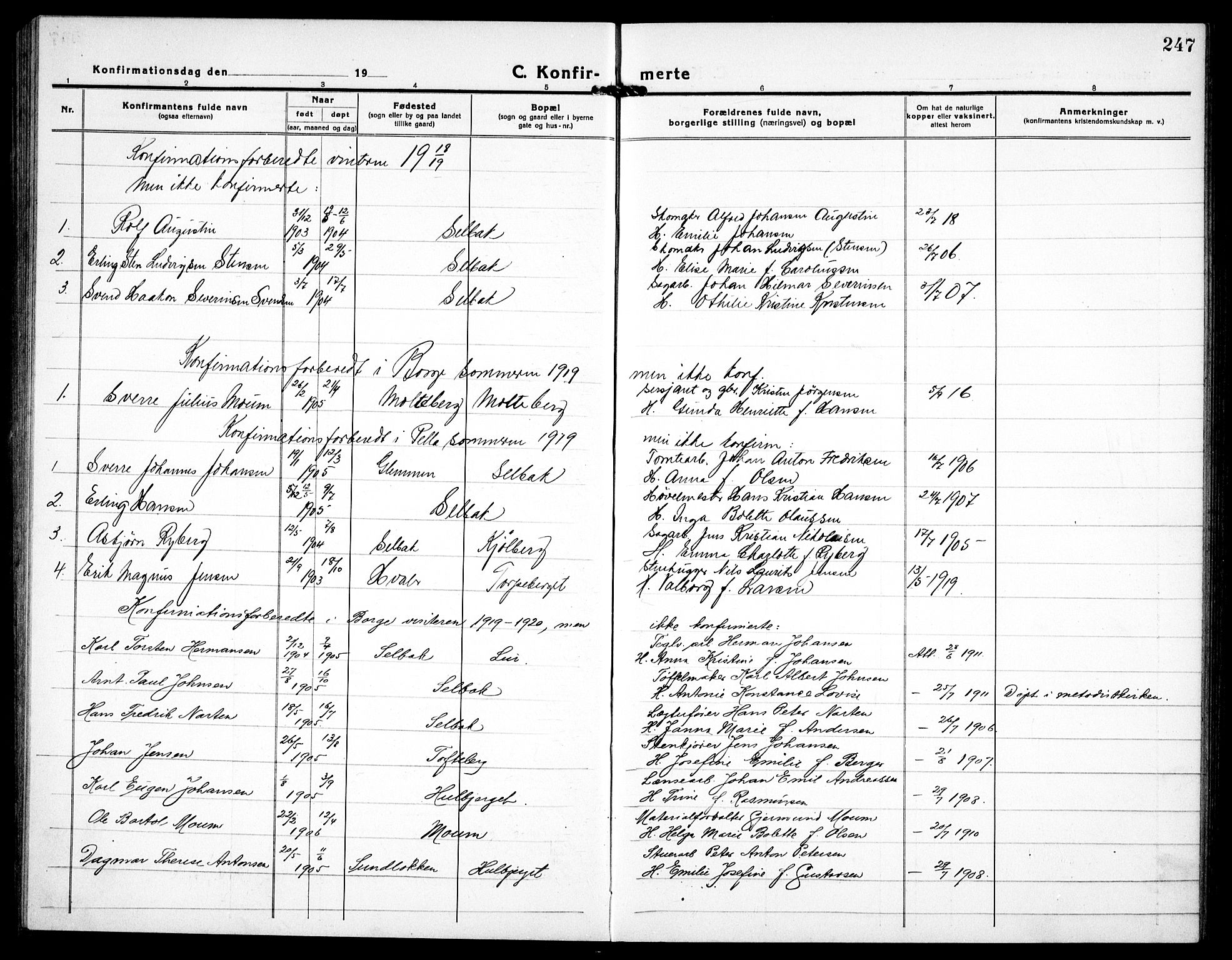 Borge prestekontor Kirkebøker, SAO/A-10903/G/Ga/L0003: Parish register (copy) no. I 3, 1918-1939, p. 247