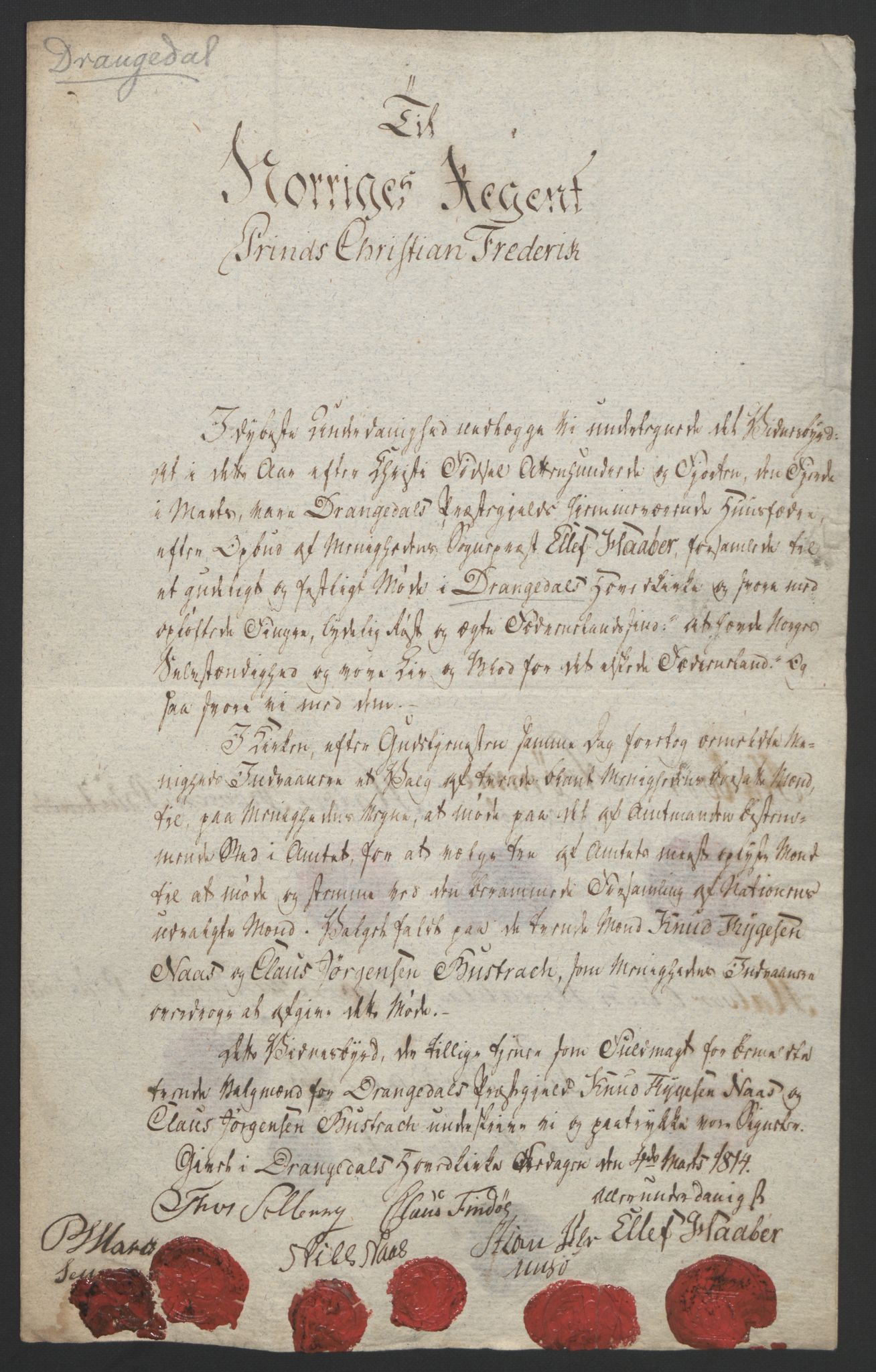 Statsrådssekretariatet, RA/S-1001/D/Db/L0008: Fullmakter for Eidsvollsrepresentantene i 1814. , 1814, p. 42