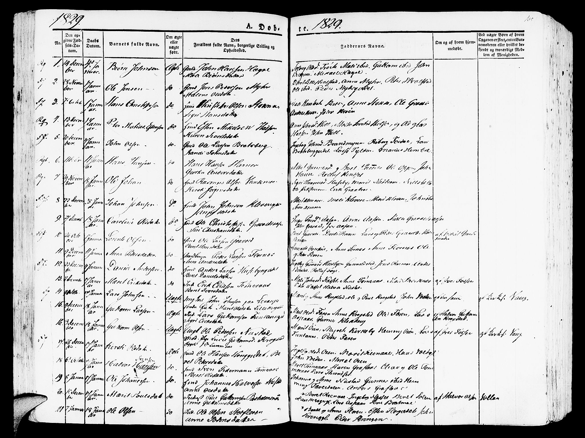 Ministerialprotokoller, klokkerbøker og fødselsregistre - Nord-Trøndelag, SAT/A-1458/709/L0070: Parish register (official) no. 709A10, 1820-1832, p. 105