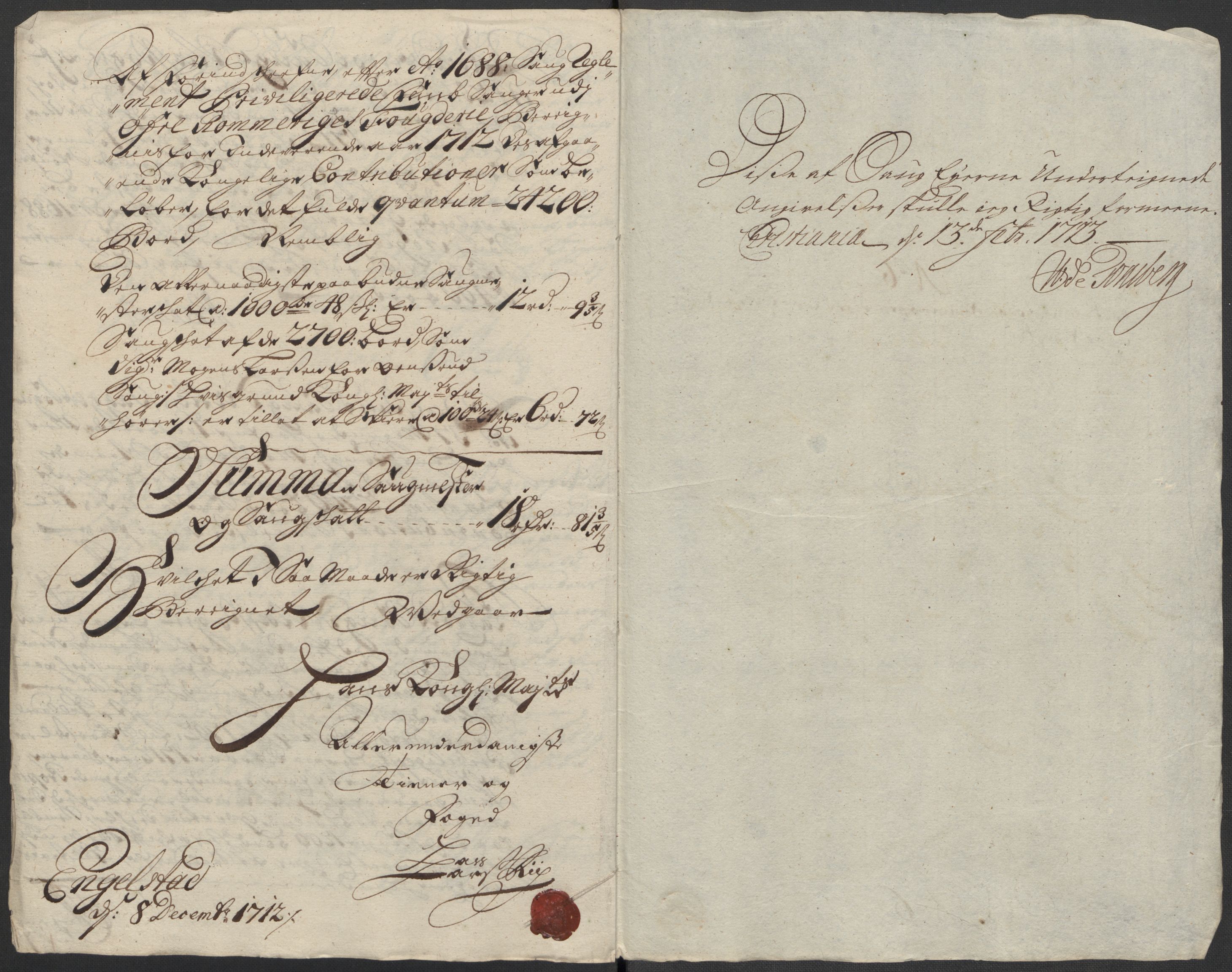 Rentekammeret inntil 1814, Reviderte regnskaper, Fogderegnskap, AV/RA-EA-4092/R12/L0722: Fogderegnskap Øvre Romerike, 1712, p. 145