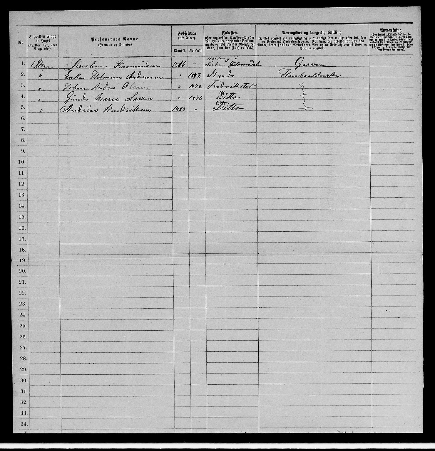 RA, 1885 census for 0103 Fredrikstad, 1885, p. 939