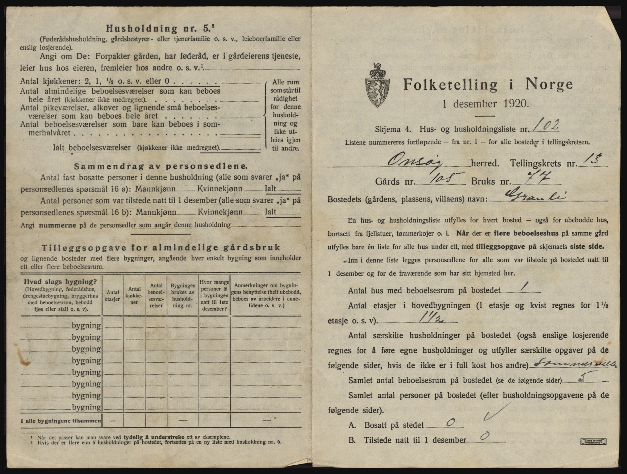 SAO, 1920 census for Onsøy, 1920, p. 2448