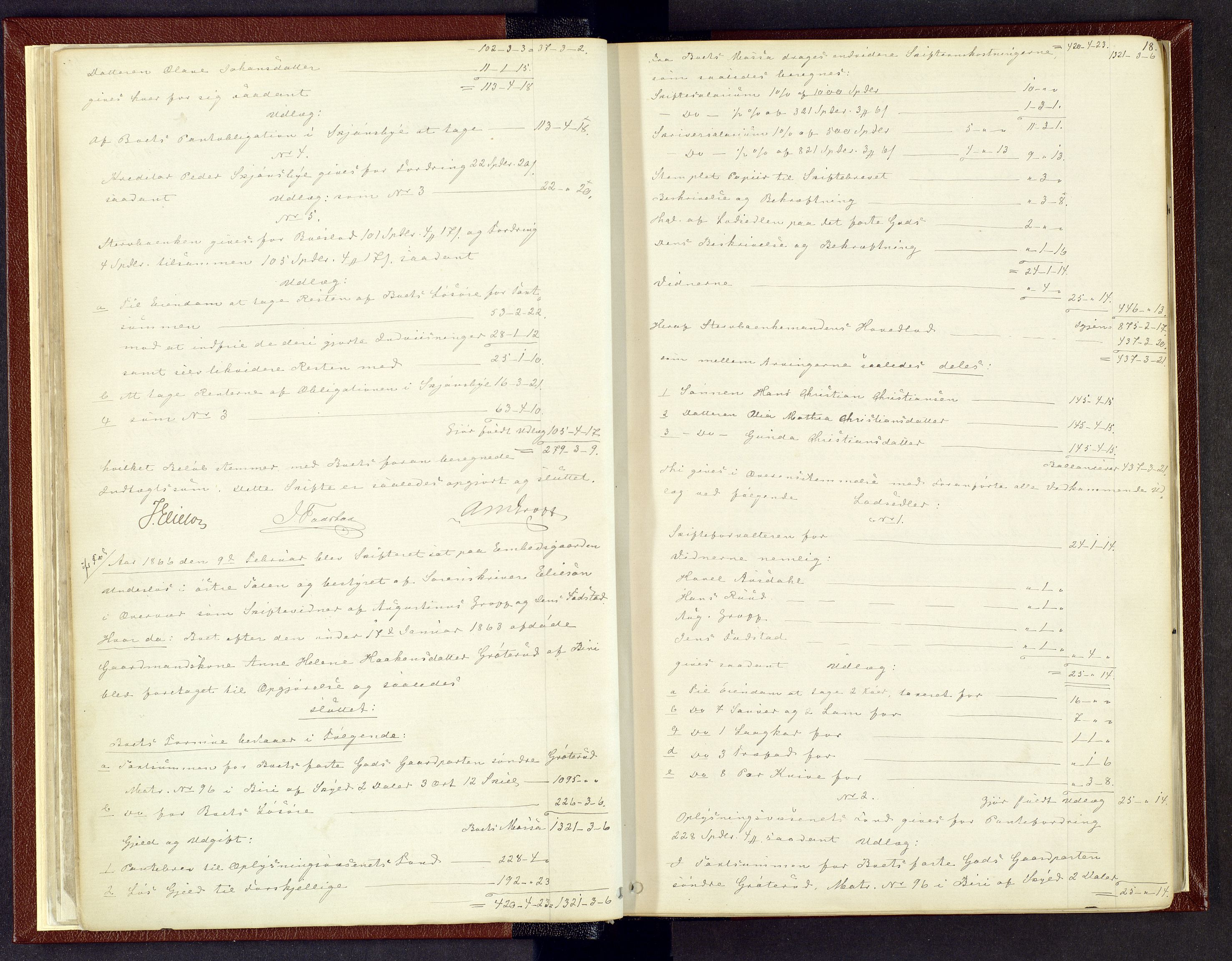 Toten tingrett, AV/SAH-TING-006/J/Jb/L0006: Skiftebehandlingsprotokoll - Biri, 1864-1903, p. 17b-18a
