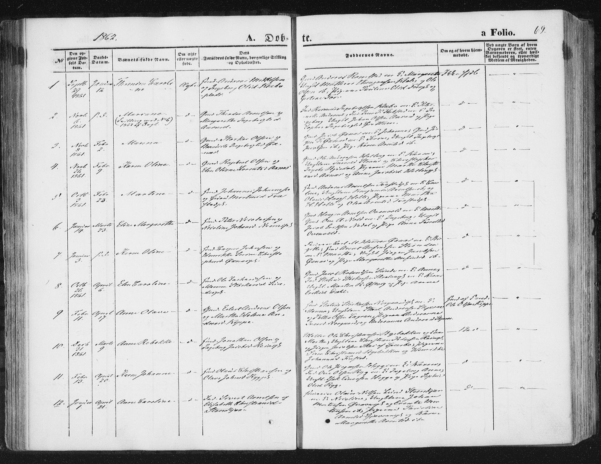 Ministerialprotokoller, klokkerbøker og fødselsregistre - Nord-Trøndelag, SAT/A-1458/746/L0447: Parish register (official) no. 746A06, 1860-1877, p. 69