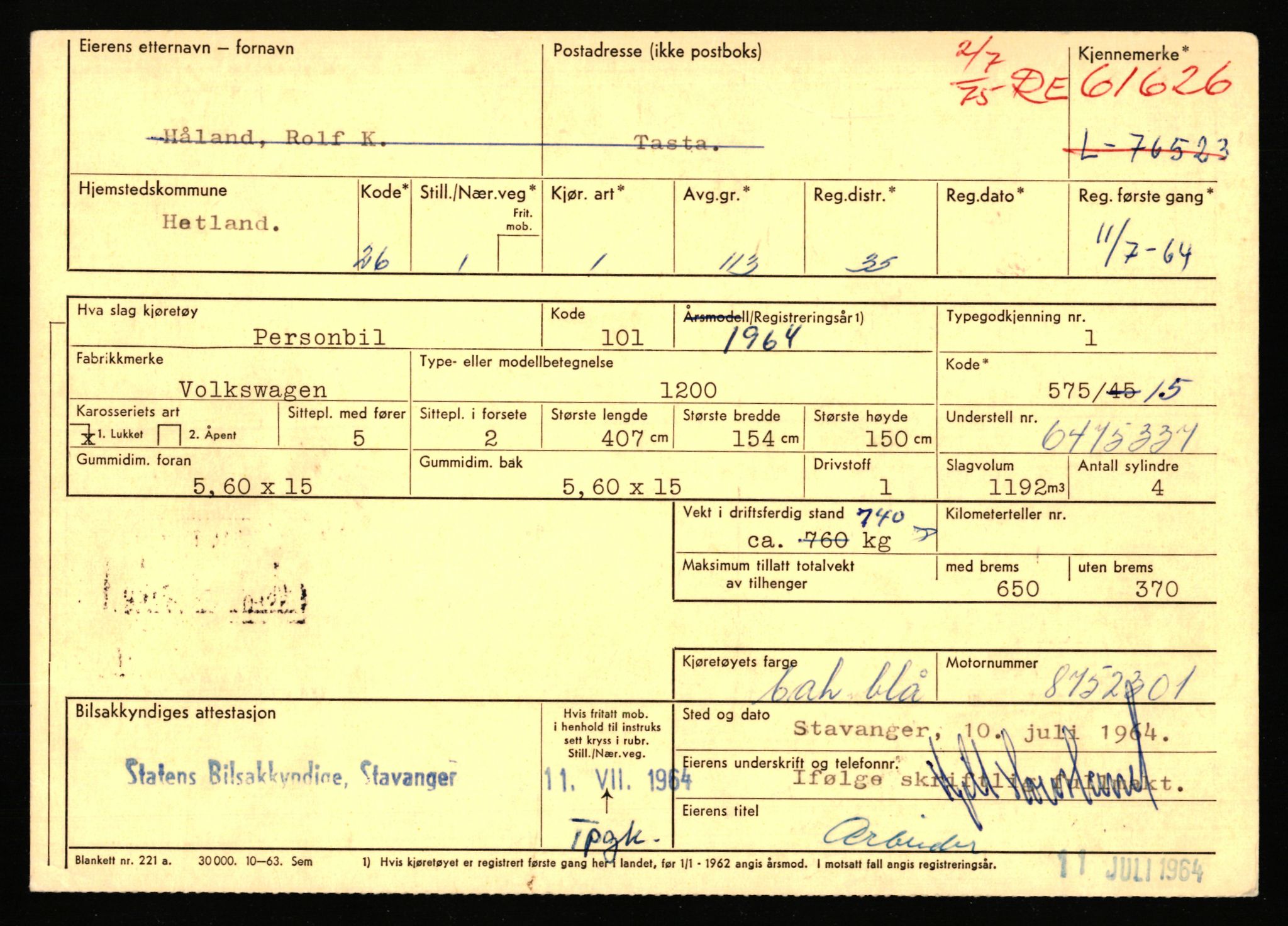 Stavanger trafikkstasjon, AV/SAST-A-101942/0/F/L0068: L-75000 - L-76799, 1930-1971, p. 1841