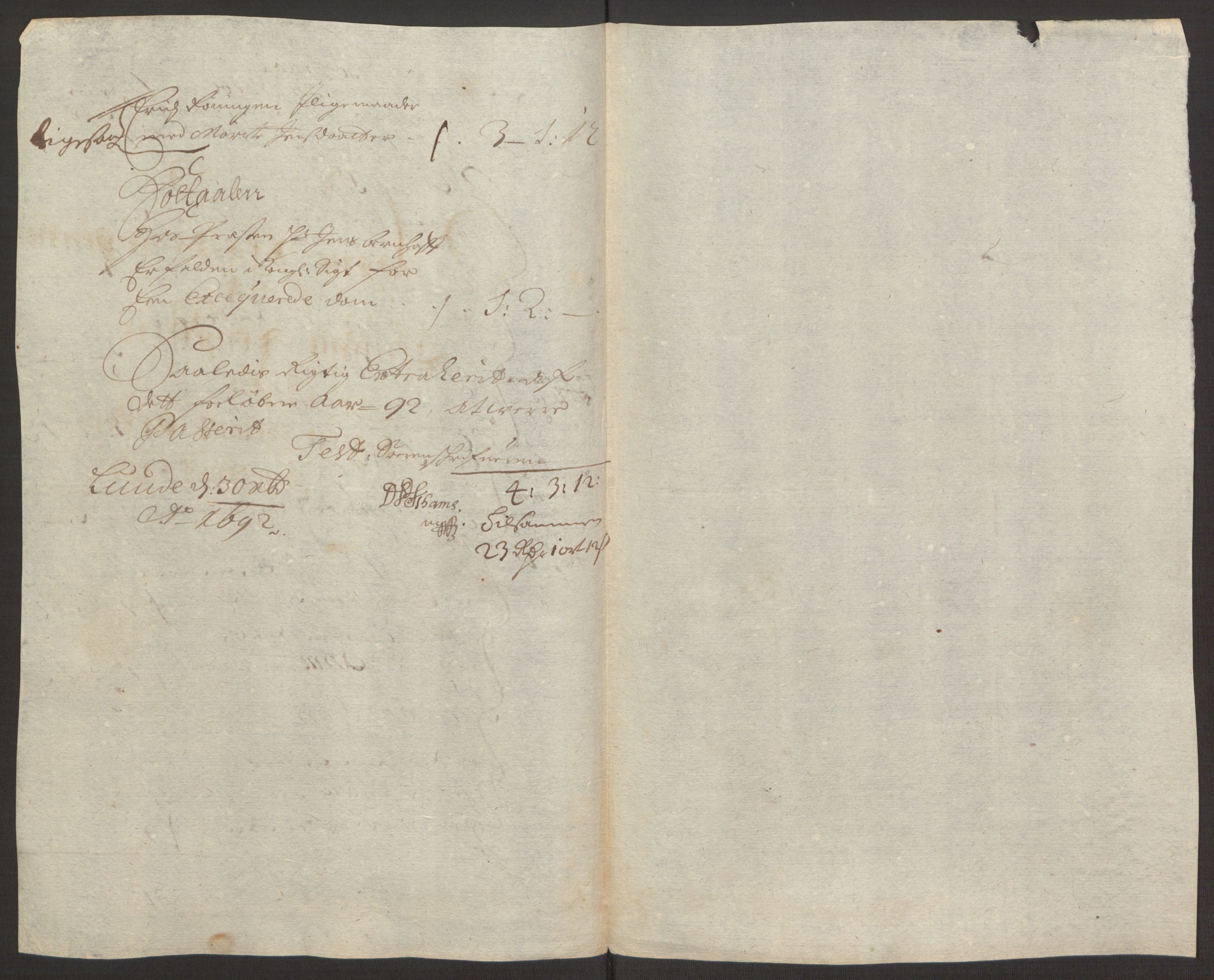 Rentekammeret inntil 1814, Reviderte regnskaper, Fogderegnskap, RA/EA-4092/R59/L3942: Fogderegnskap Gauldal, 1692, p. 187