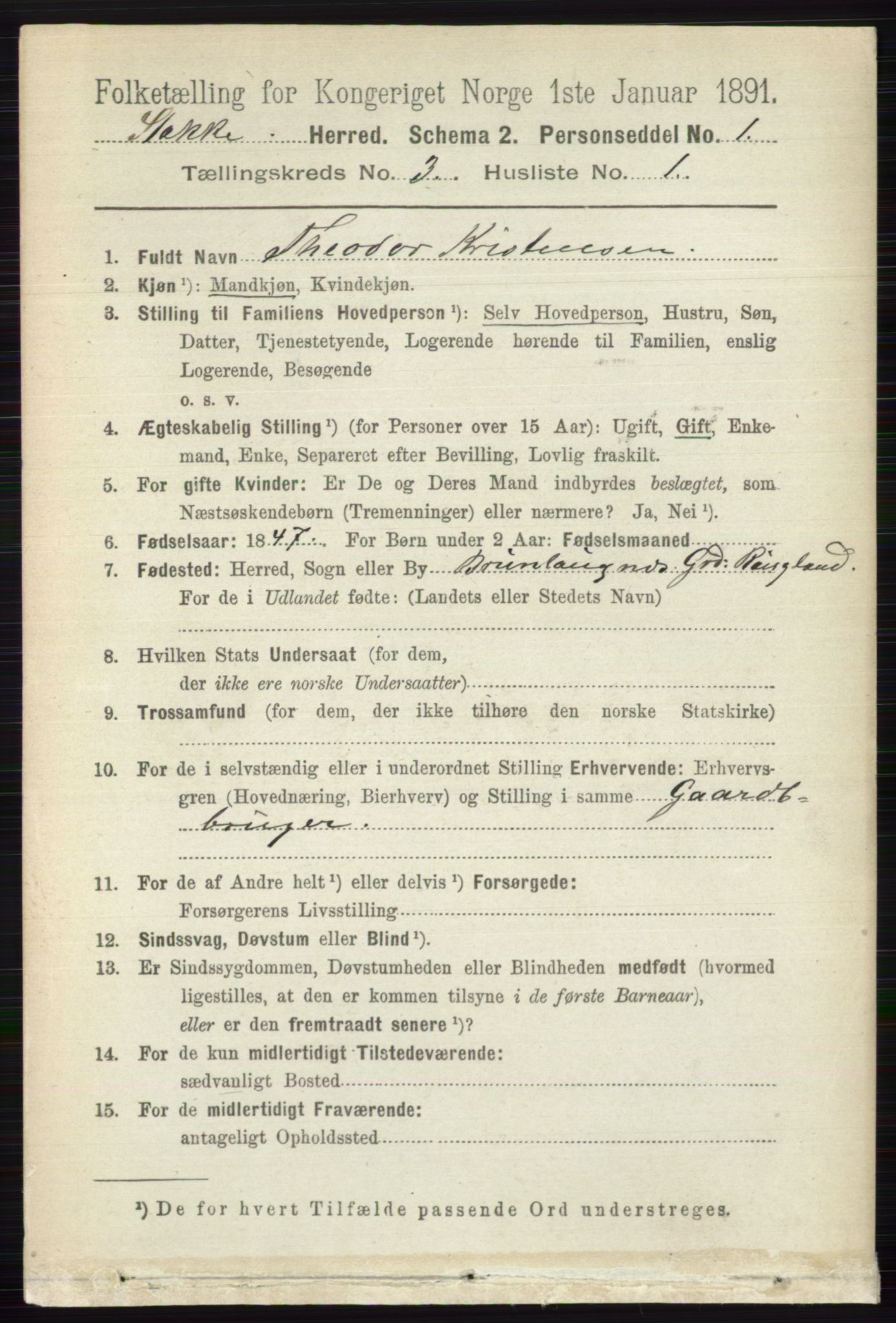 RA, 1891 census for 0720 Stokke, 1891, p. 1562