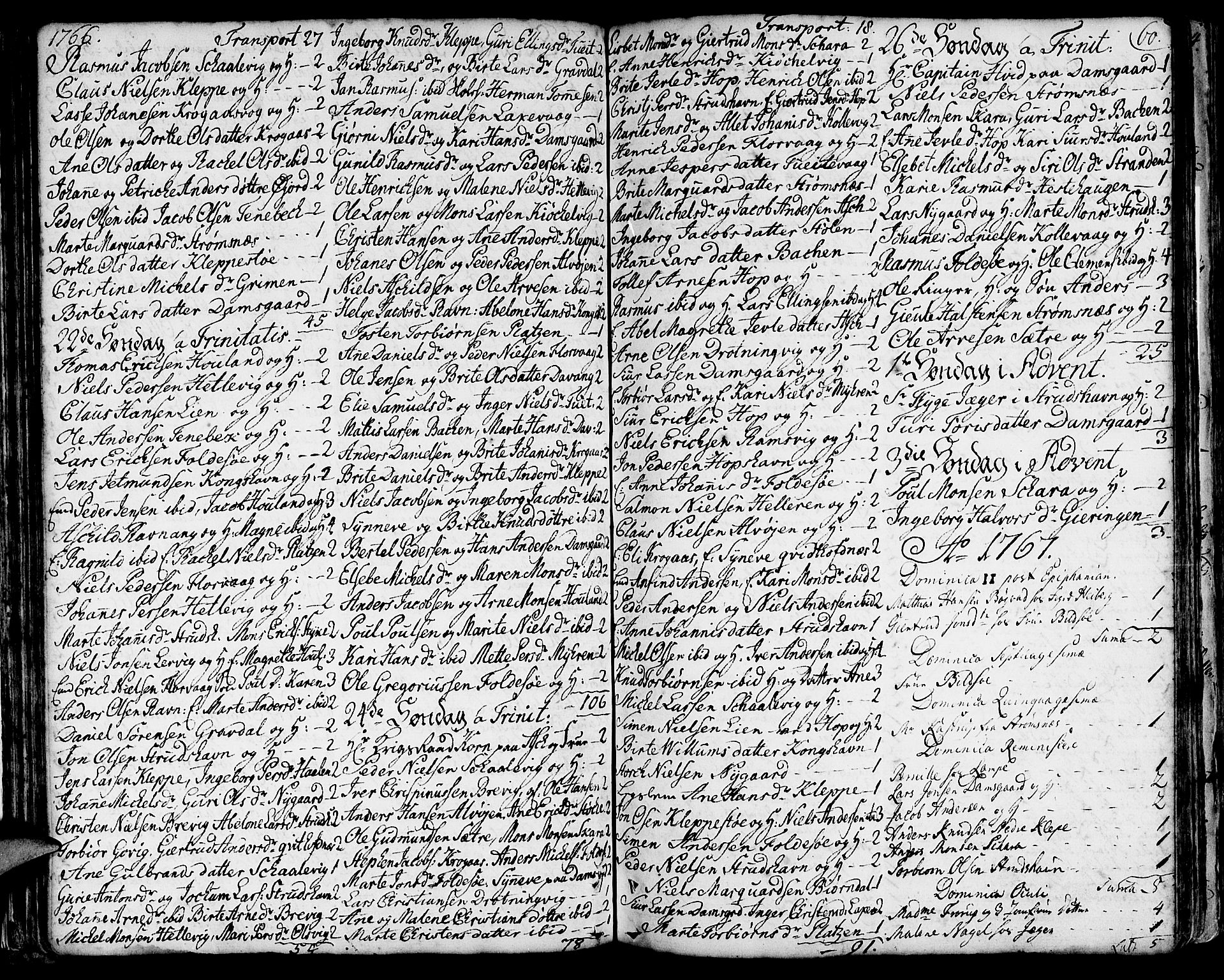 Askøy Sokneprestembete, AV/SAB-A-74101/H/Ha/Haa/Haaa/L0001: Parish register (official) no. A 1, 1742-1818, p. 60