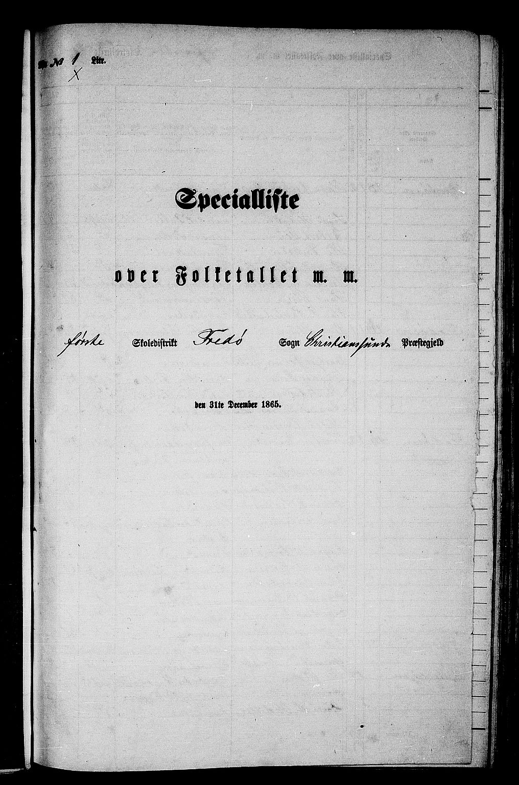 RA, 1865 census for Kristiansund/Frei og Grip, 1865, p. 3