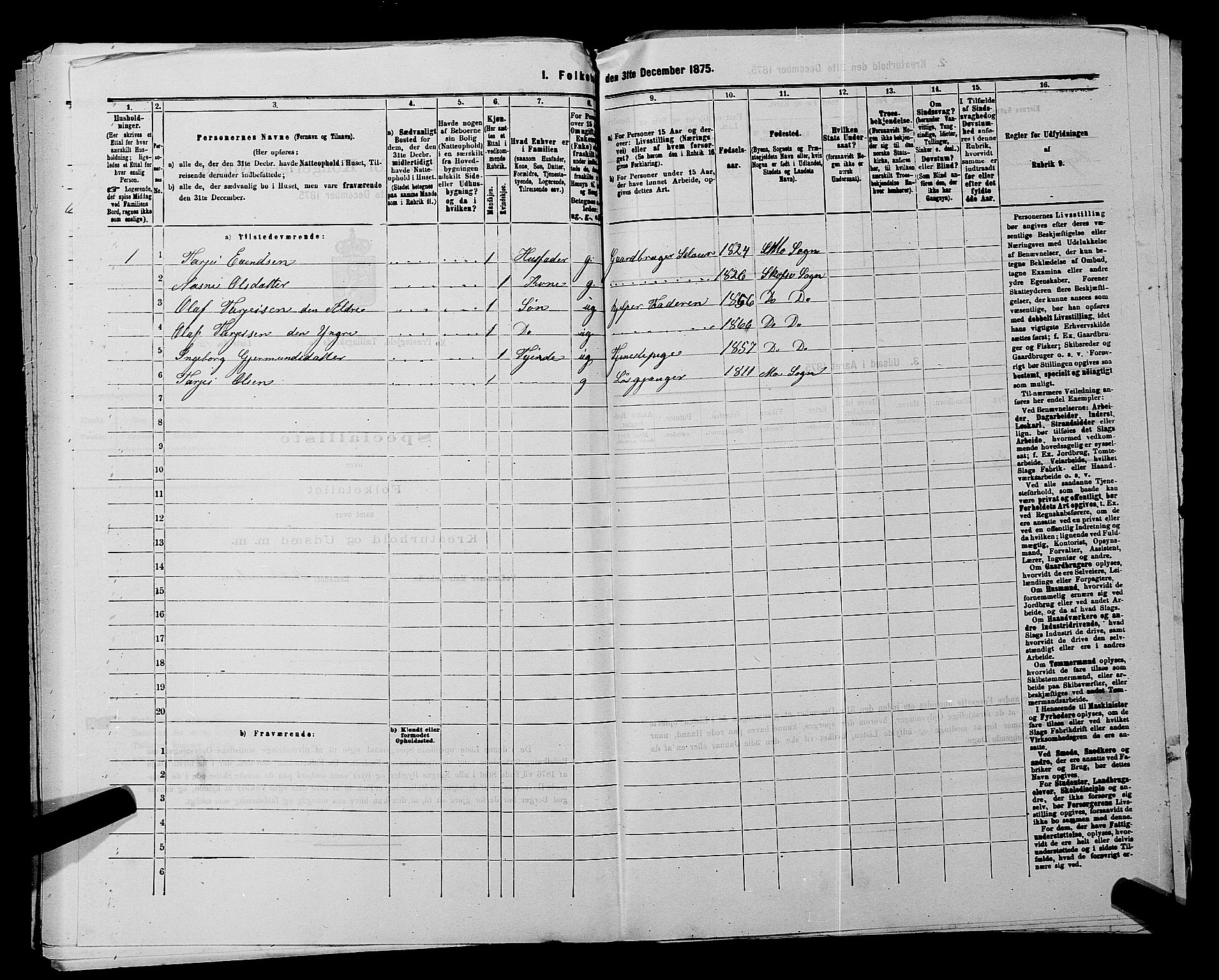 SAKO, 1875 census for 0832P Mo, 1875, p. 435