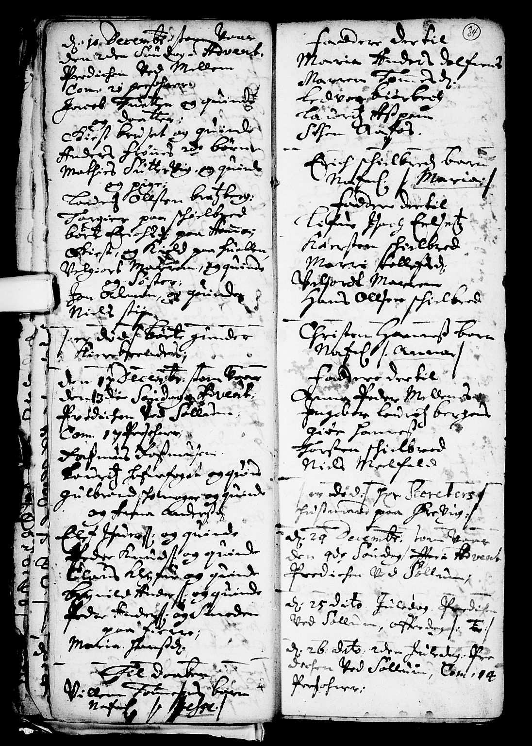 Solum kirkebøker, SAKO/A-306/F/Fa/L0001: Parish register (official) no. I 1, 1701-1716, p. 34