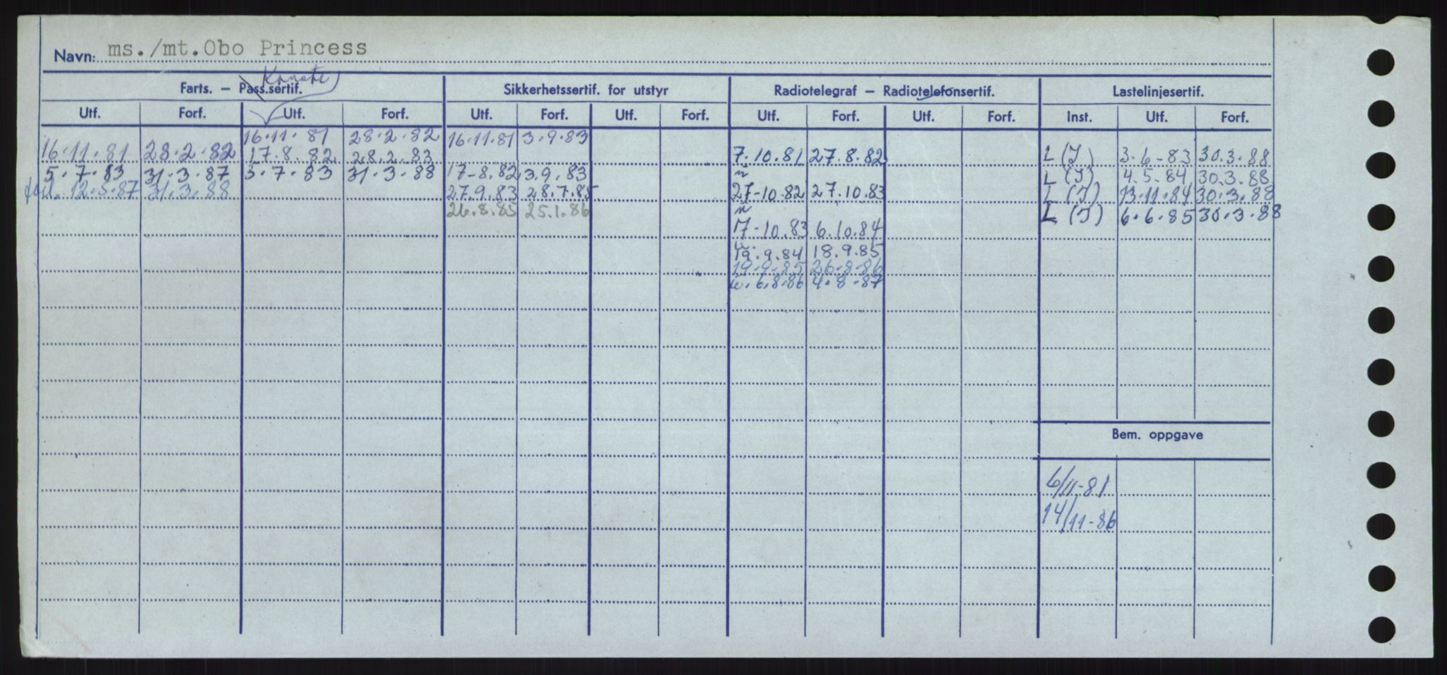 Sjøfartsdirektoratet med forløpere, Skipsmålingen, RA/S-1627/H/Hd/L0028: Fartøy, O, p. 44