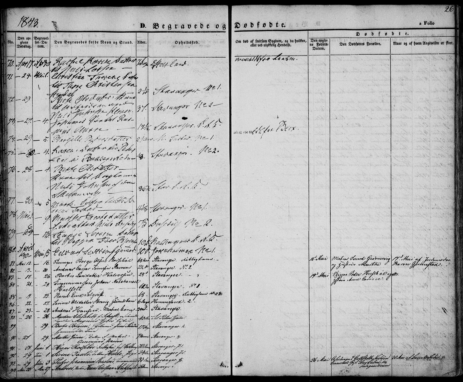 Domkirken sokneprestkontor, SAST/A-101812/001/30/30BA/L0014: Parish register (official) no. A 13, 1841-1851, p. 26