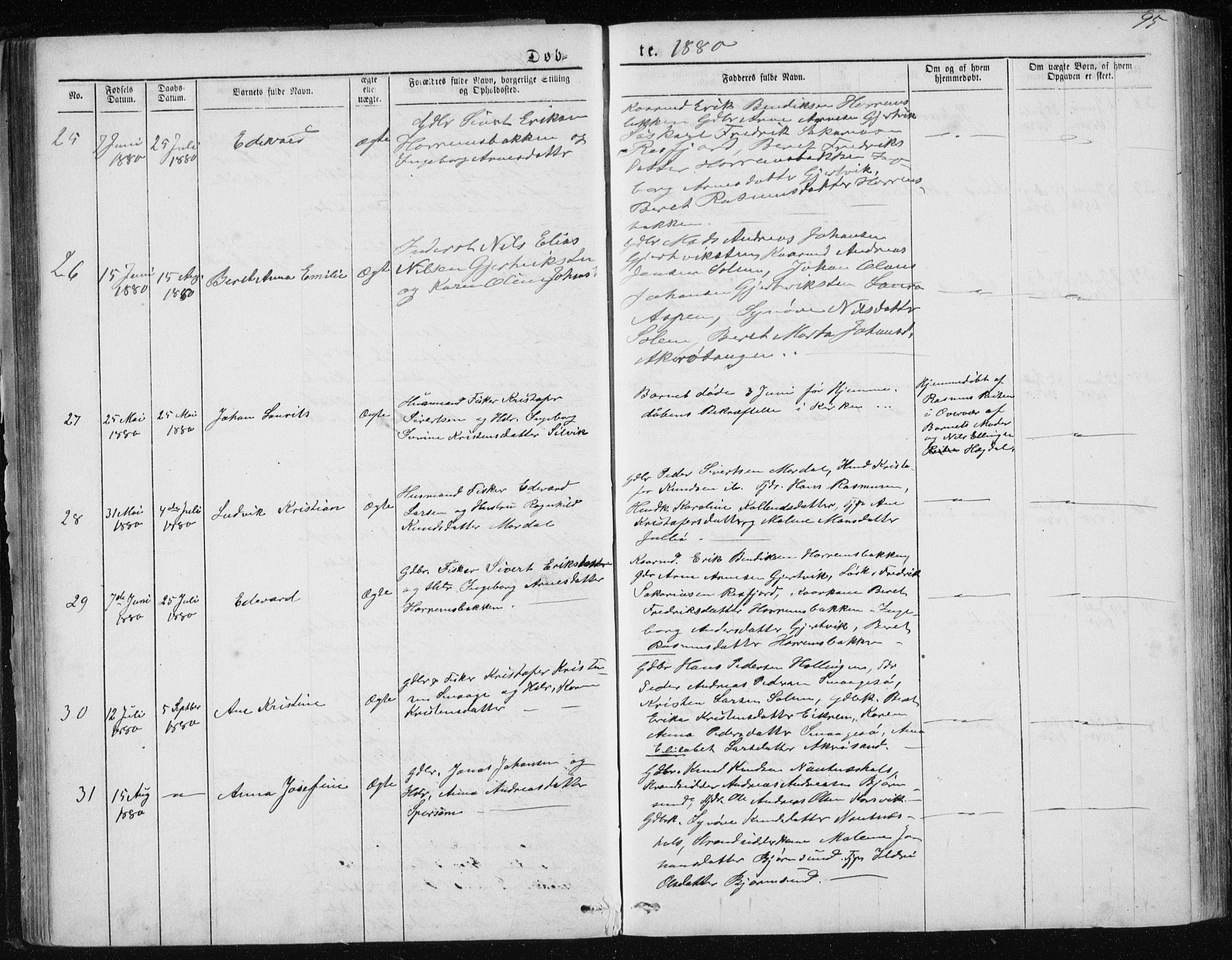 Ministerialprotokoller, klokkerbøker og fødselsregistre - Møre og Romsdal, AV/SAT-A-1454/560/L0724: Parish register (copy) no. 560C01, 1867-1892, p. 95