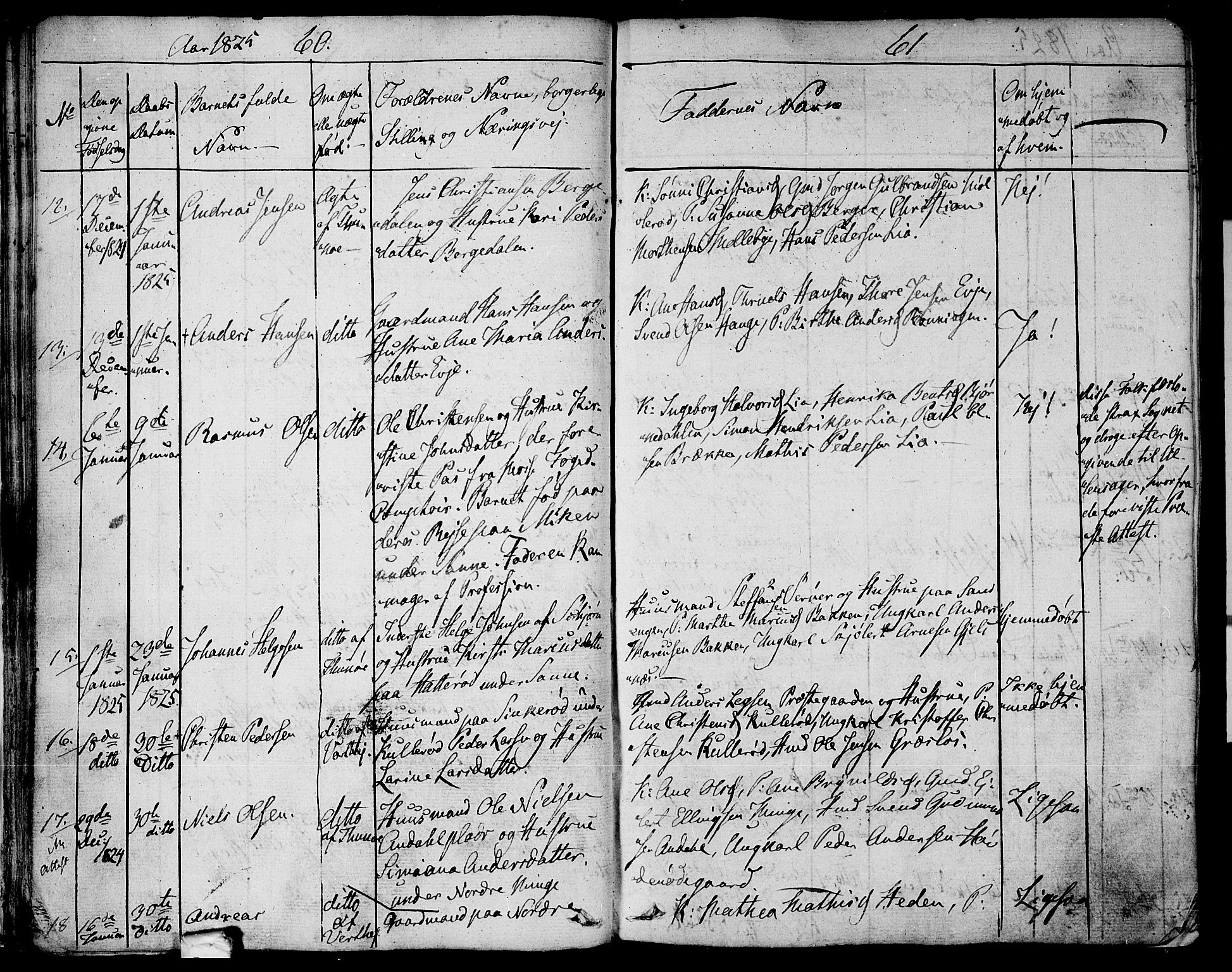 Tune prestekontor Kirkebøker, SAO/A-2007/F/Fa/L0006: Parish register (official) no. 6, 1823-1831, p. 60-61