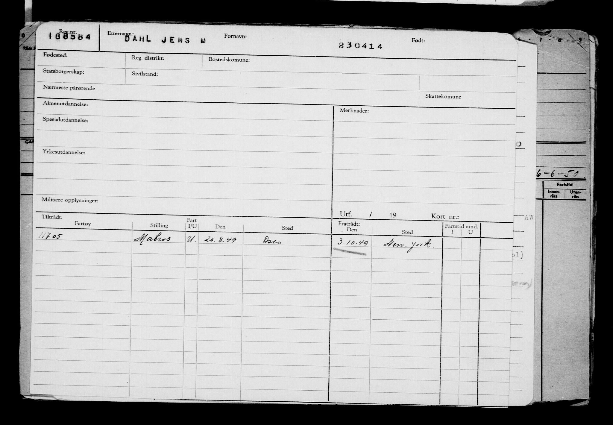 Direktoratet for sjømenn, AV/RA-S-3545/G/Gb/L0120: Hovedkort, 1914, p. 209