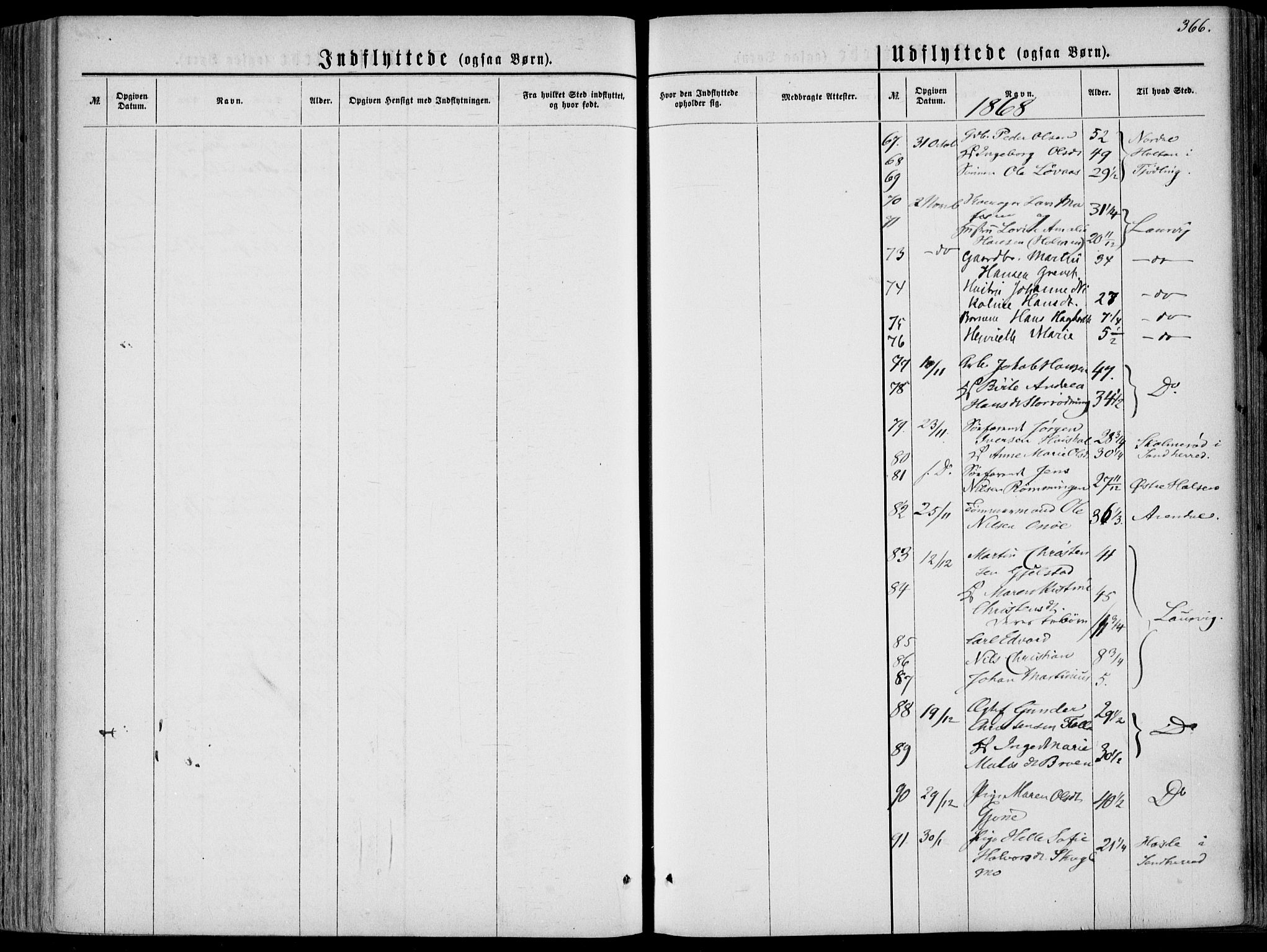 Hedrum kirkebøker, AV/SAKO-A-344/F/Fa/L0007: Parish register (official) no. I 7, 1857-1868, p. 366