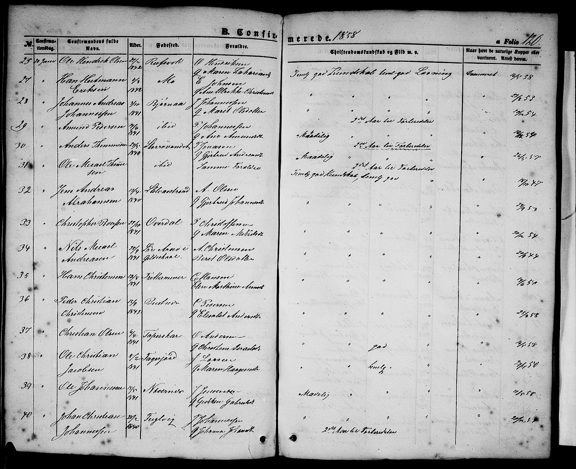 Ministerialprotokoller, klokkerbøker og fødselsregistre - Nordland, SAT/A-1459/827/L0414: Parish register (copy) no. 827C03, 1853-1865, p. 120