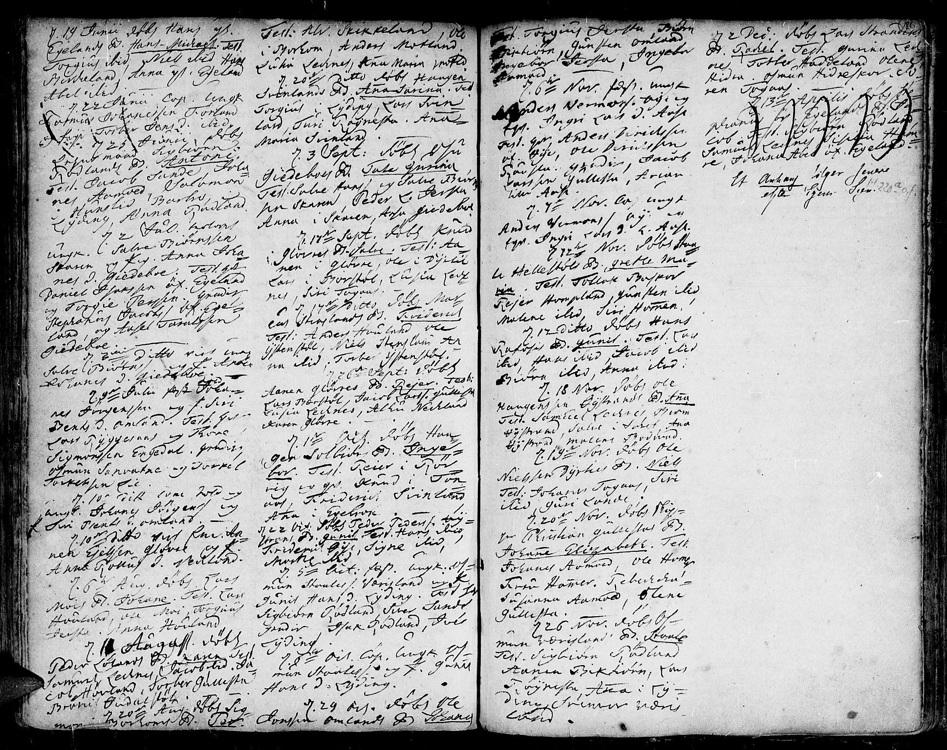 Kvinesdal sokneprestkontor, AV/SAK-1111-0026/F/Fa/Fab/L0001: Parish register (official) no. A 1 /1, 1710-1788, p. 186