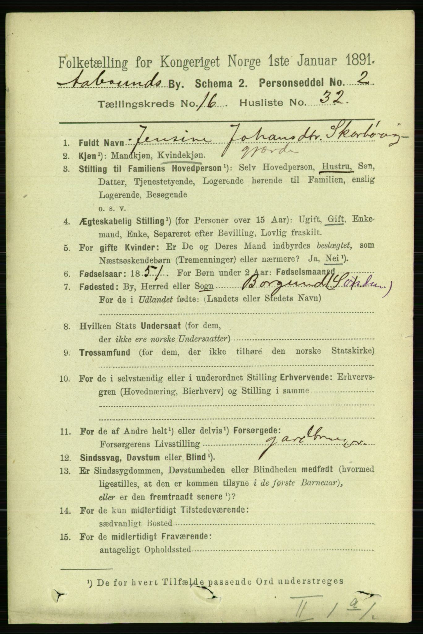 RA, 1891 census for 1501 Ålesund, 1891, p. 9877