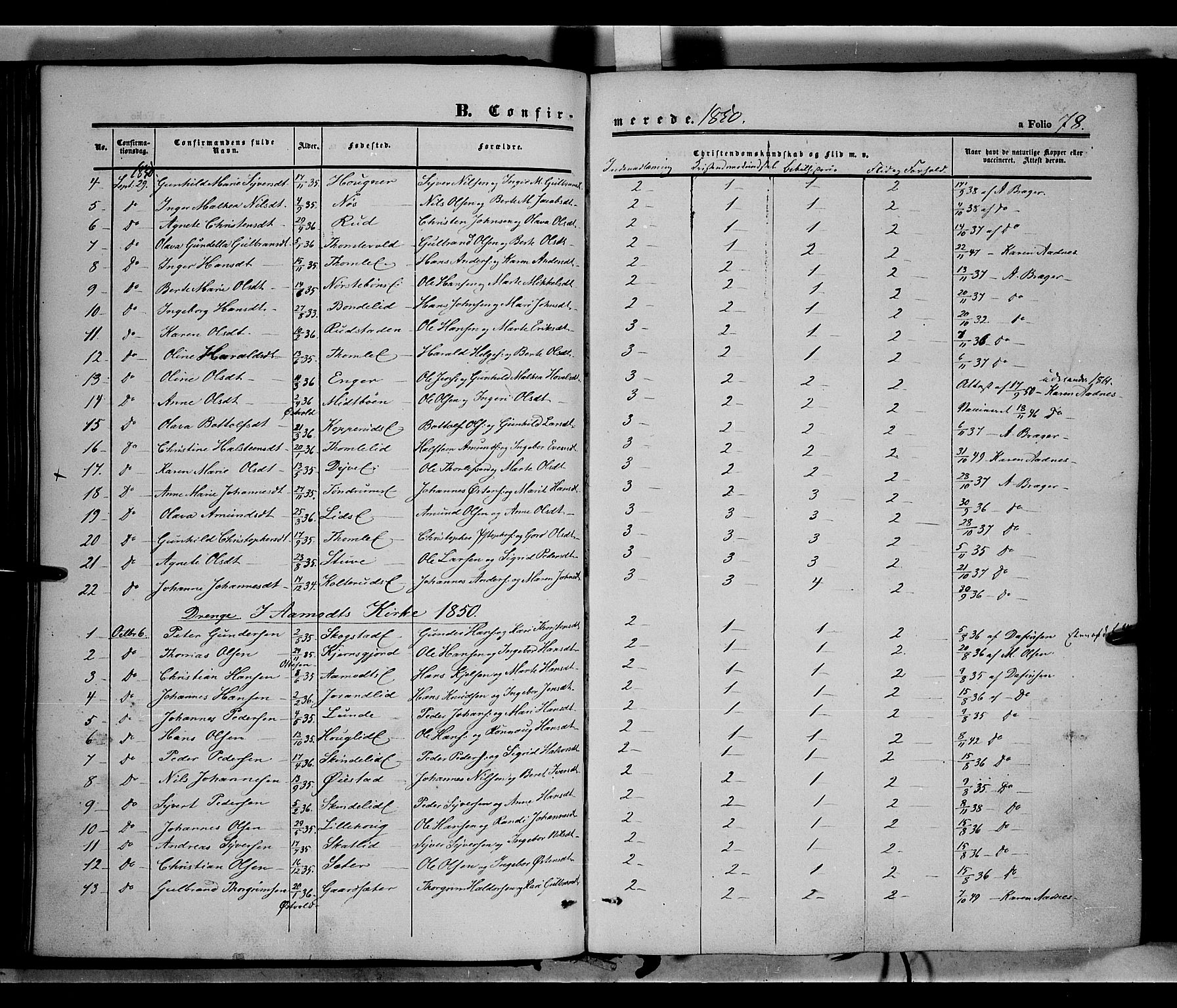 Land prestekontor, SAH/PREST-120/H/Ha/Haa/L0010: Parish register (official) no. 10, 1847-1859, p. 78