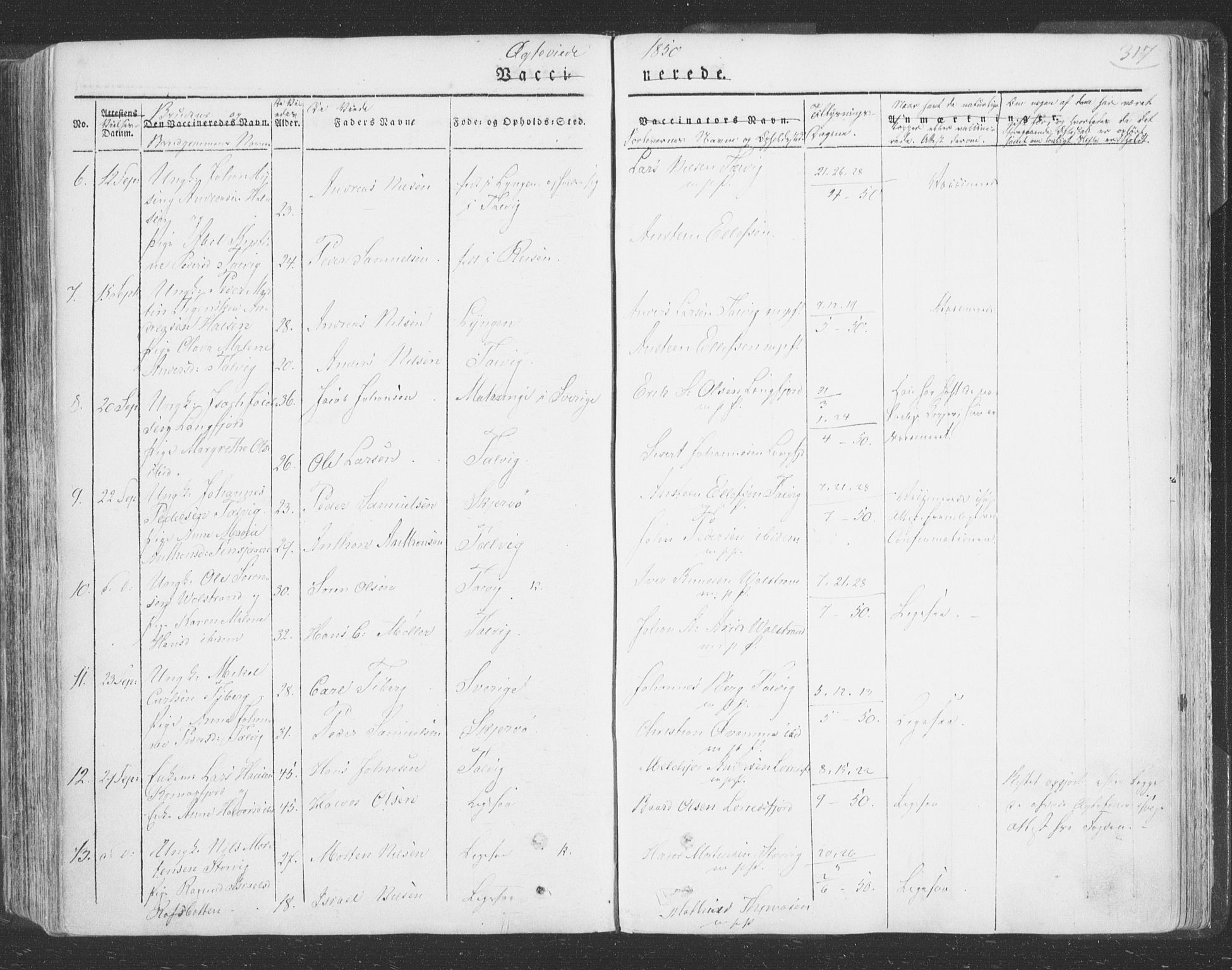 Talvik sokneprestkontor, SATØ/S-1337/H/Ha/L0009kirke: Parish register (official) no. 9, 1837-1852, p. 317